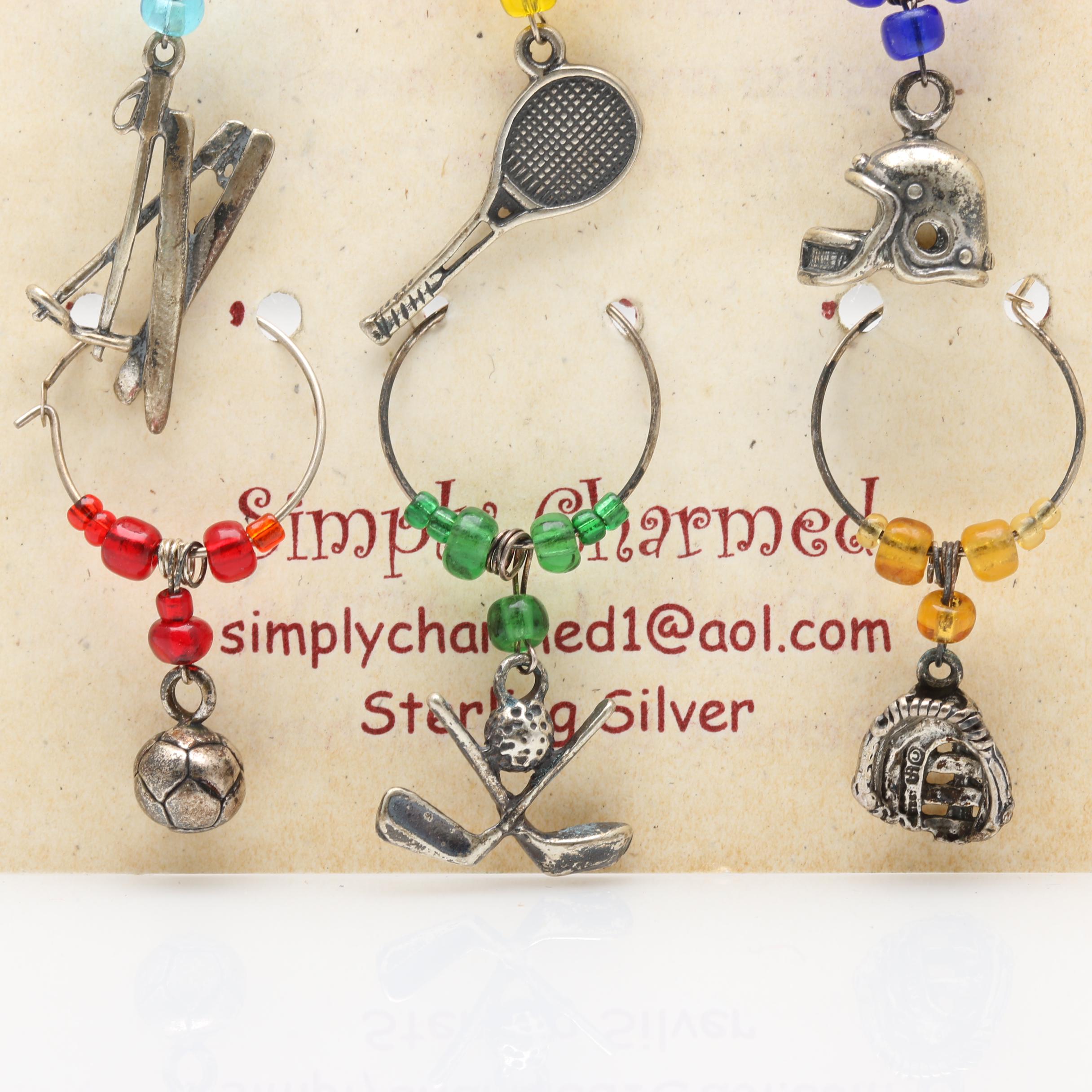 Simply Charmed Sterling Silver Wine Glass Stem Charms