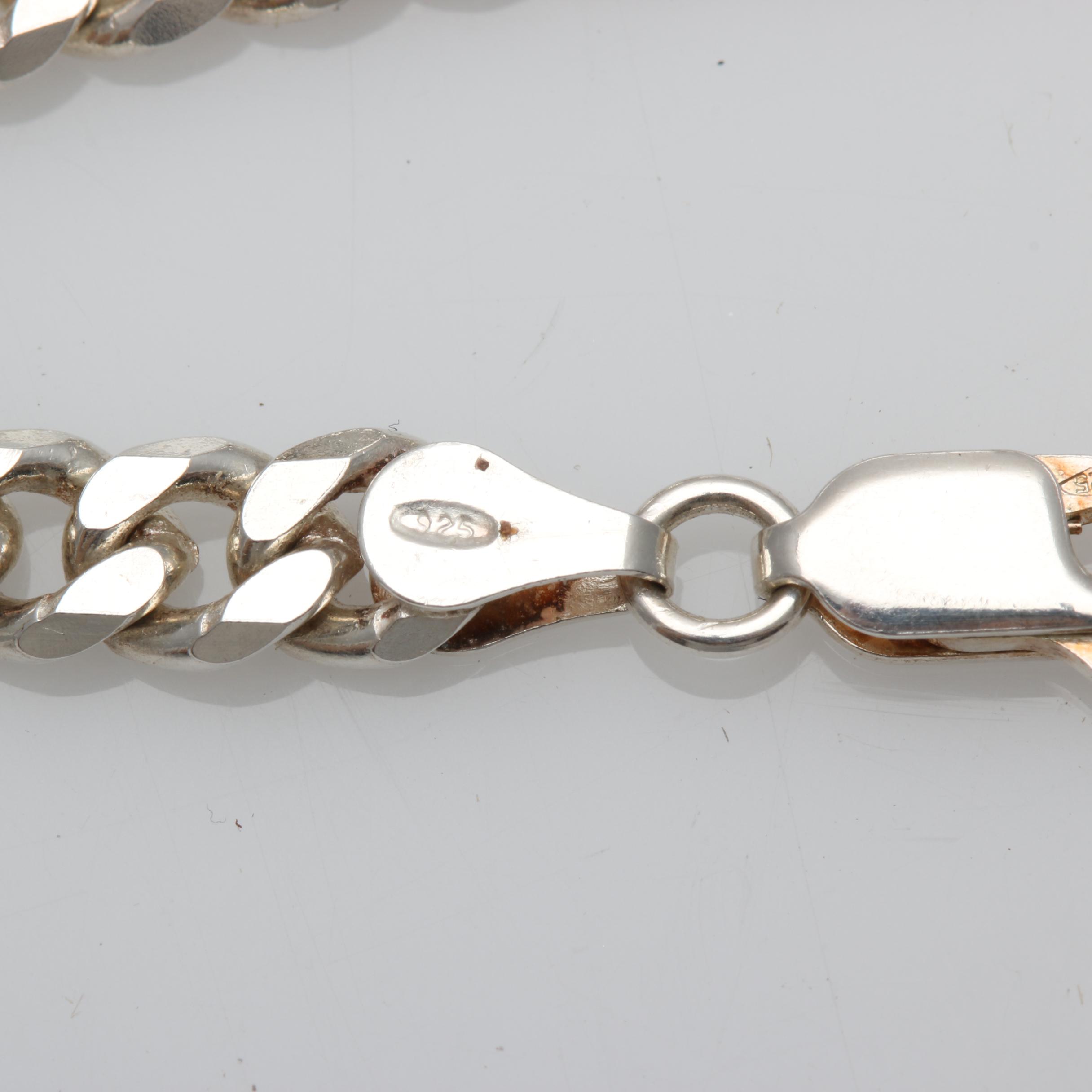 Sterling Silver Chain Link Necklace and Bracelet