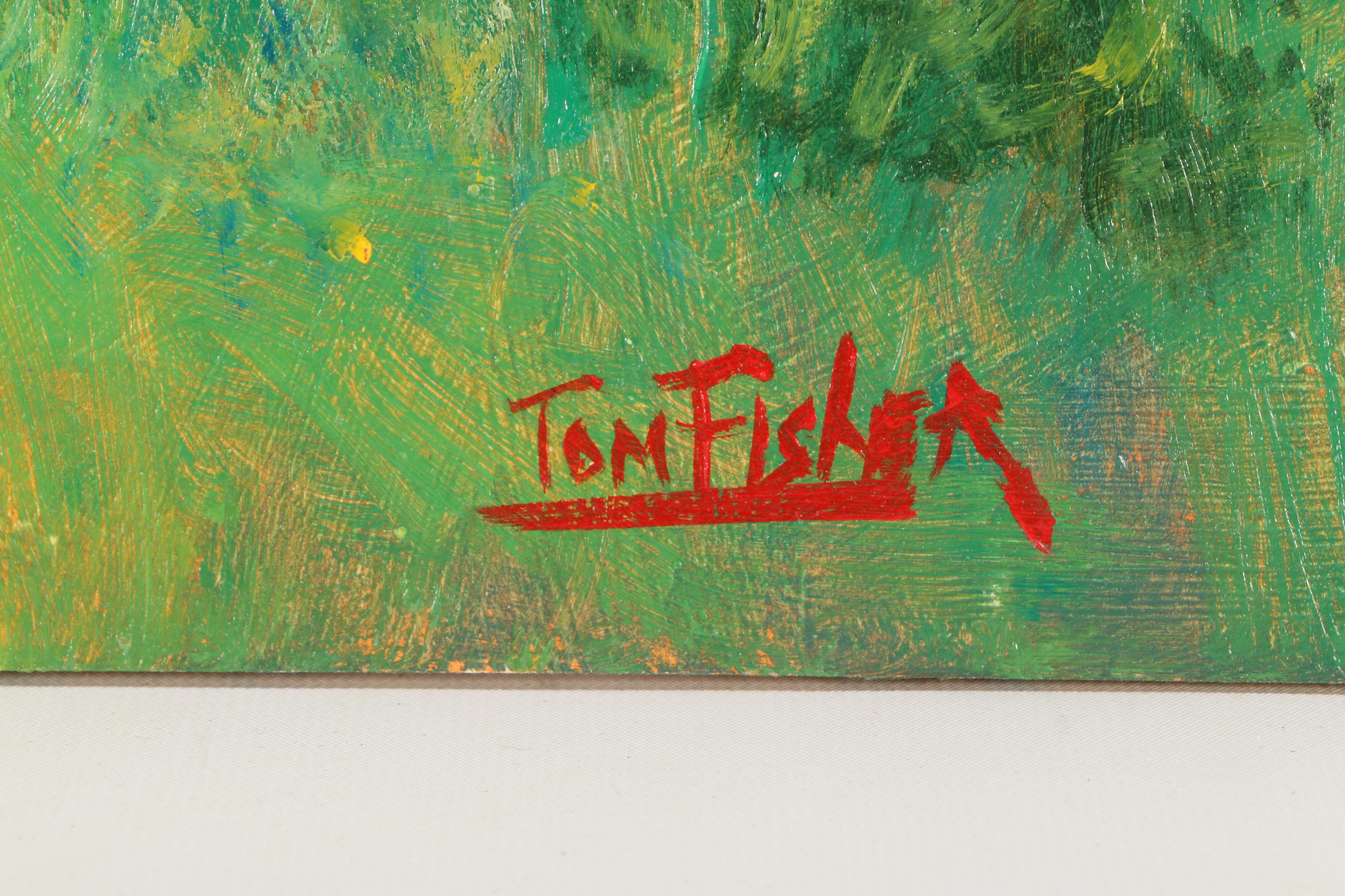 Tom Fisher Oil Painting "Fenceline Flowers"