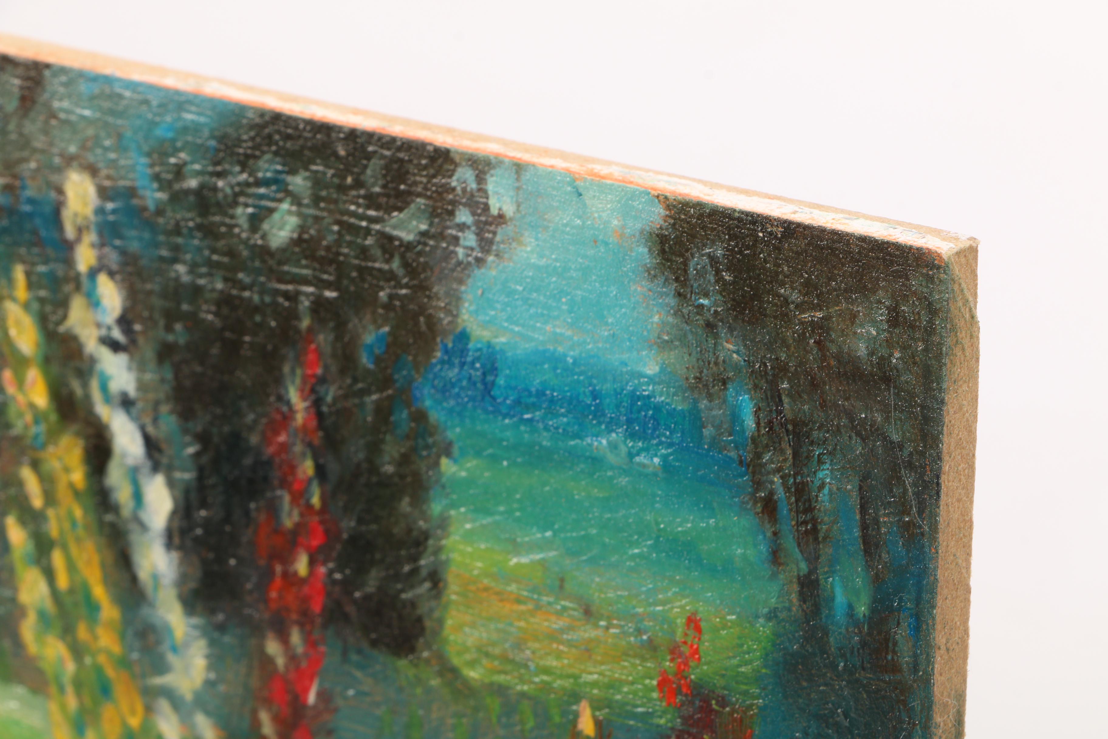 Tom Fisher Oil Painting "Fenceline Flowers"