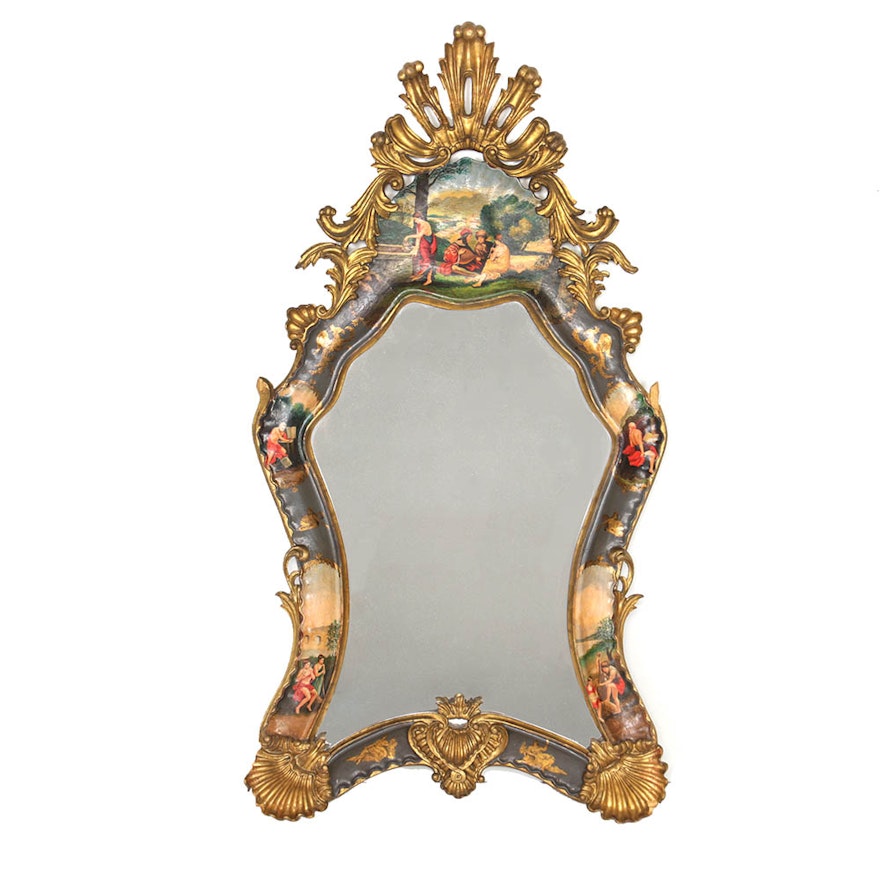 Louis XIV Style Pictorial Wall Mirror