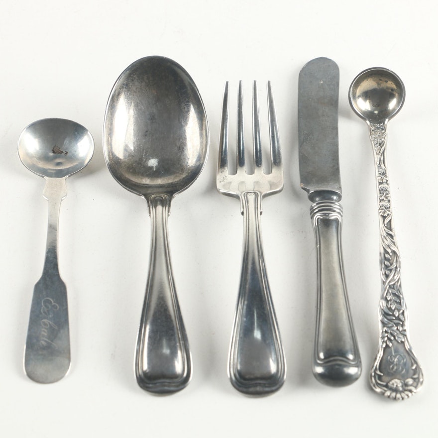 Gorham Sterling Silver Flatware featuring Mid-19th Century Salt Spoon