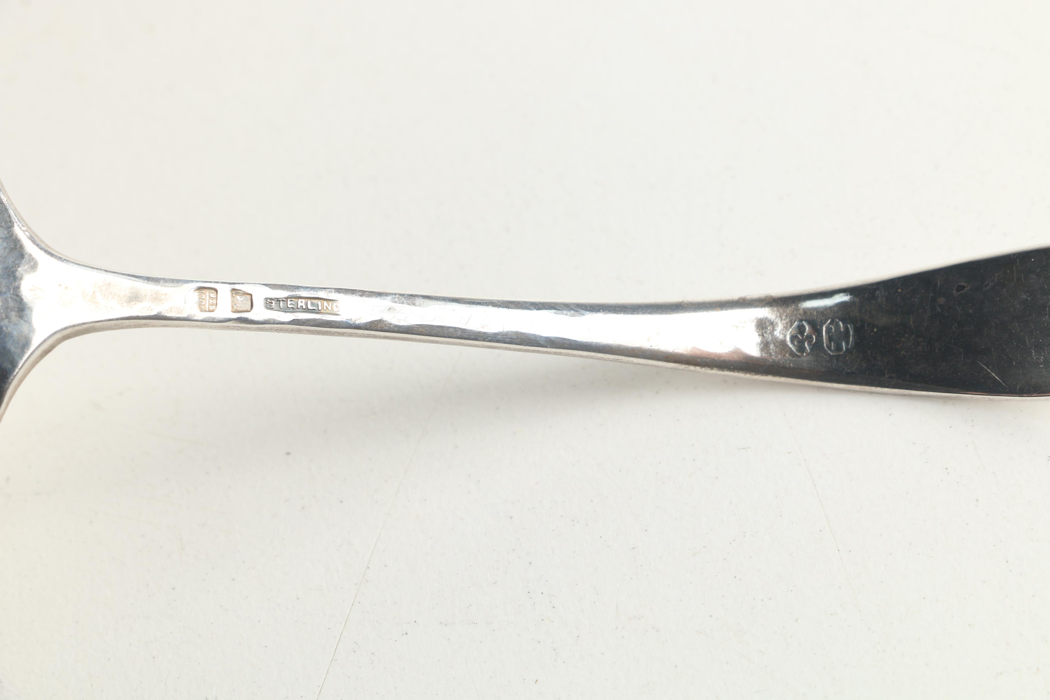 Alvin Sterling Army-Navy Souvenir Spoon with Other Sterling Silver Flatware