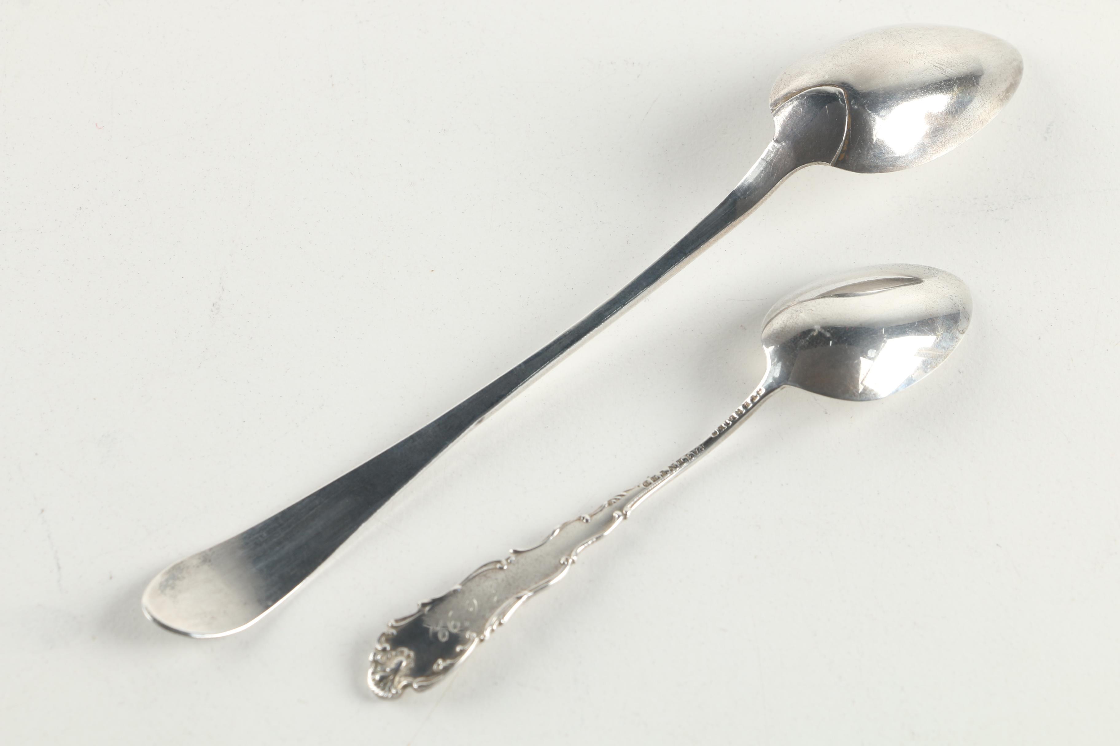 Alvin Sterling Army-Navy Souvenir Spoon with Other Sterling Silver Flatware