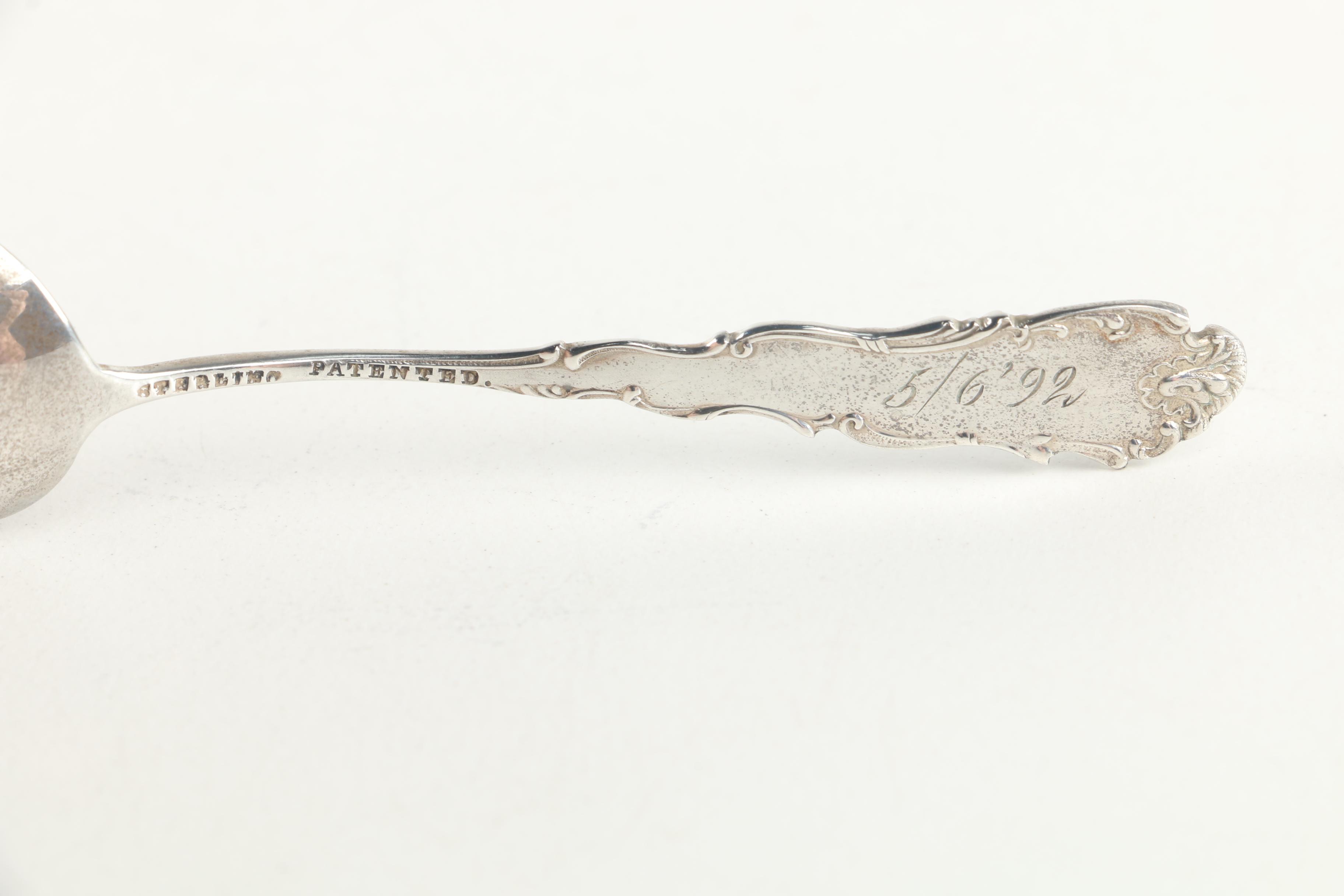 Alvin Sterling Army-Navy Souvenir Spoon with Other Sterling Silver Flatware