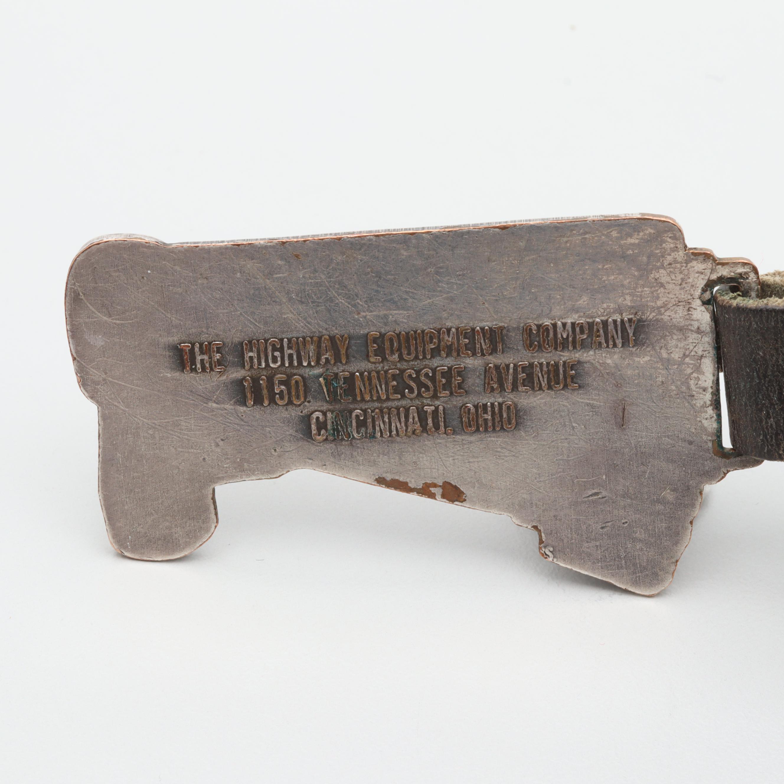 Arnex "Highway Equipment Company" Pocket Watch With Leather Fob and Tag