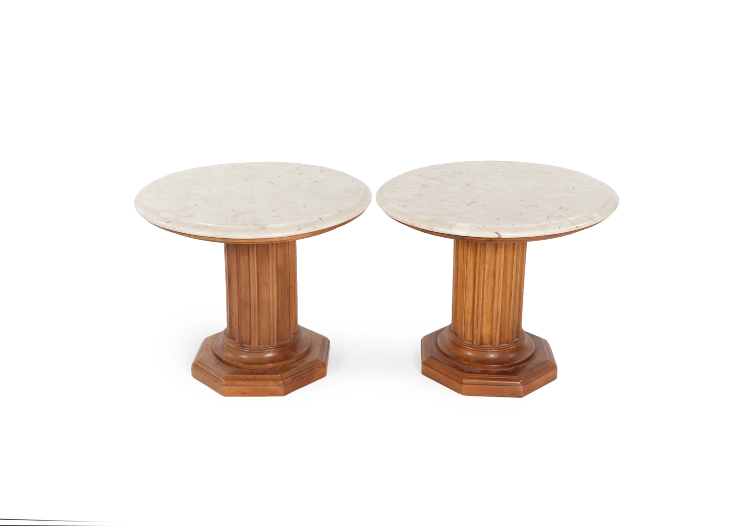 Stone Top Pedestal Accent Tables