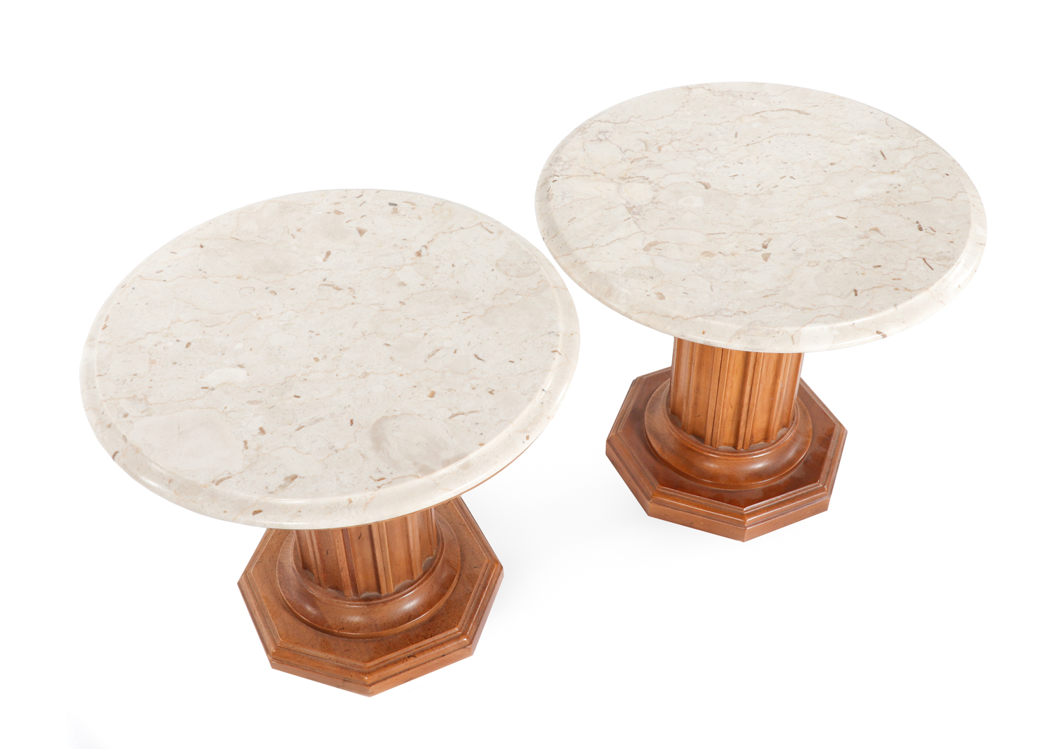 Stone Top Pedestal Accent Tables