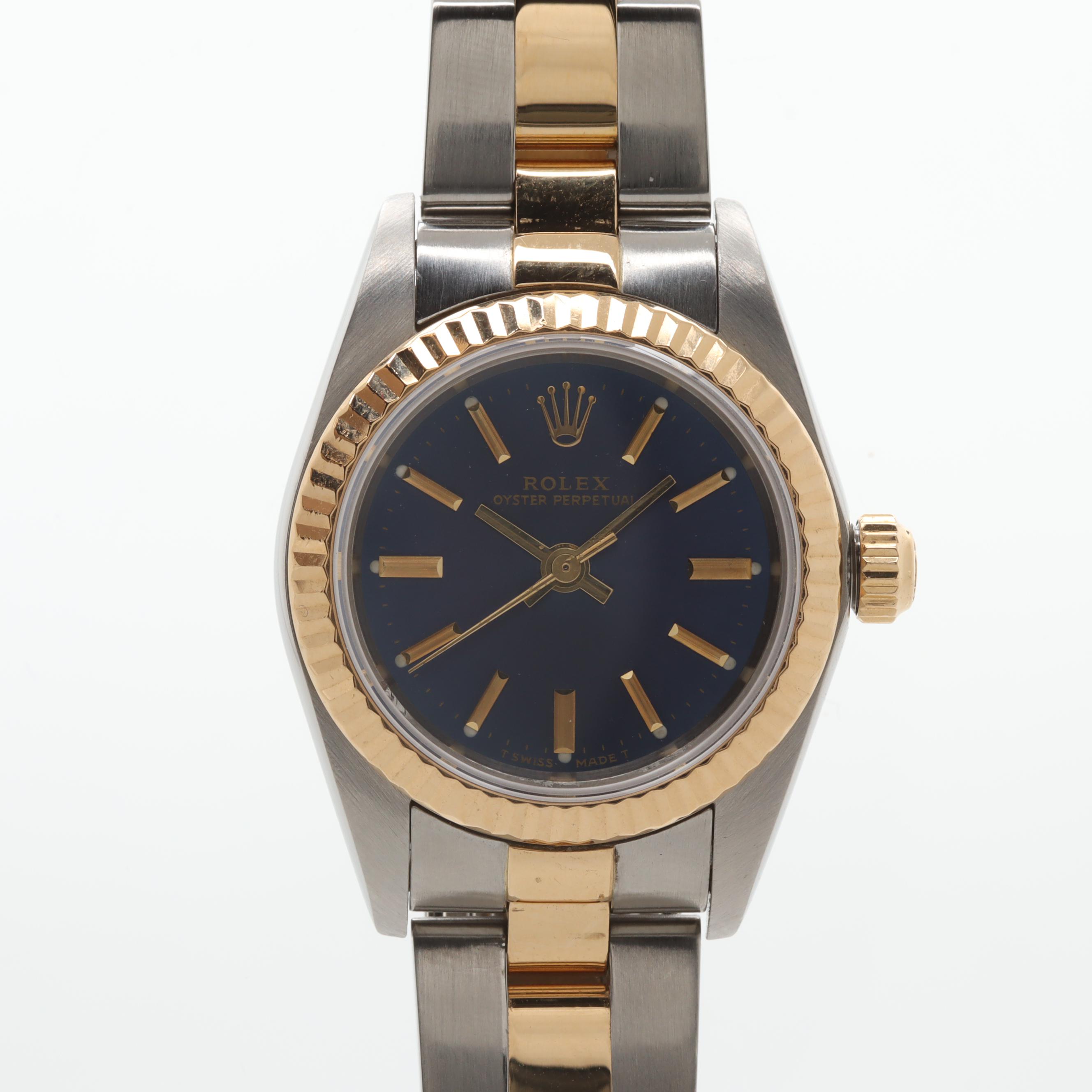 Rolex 18K Yellow Gold and Stainless Steel Oyster Perpetual Watch