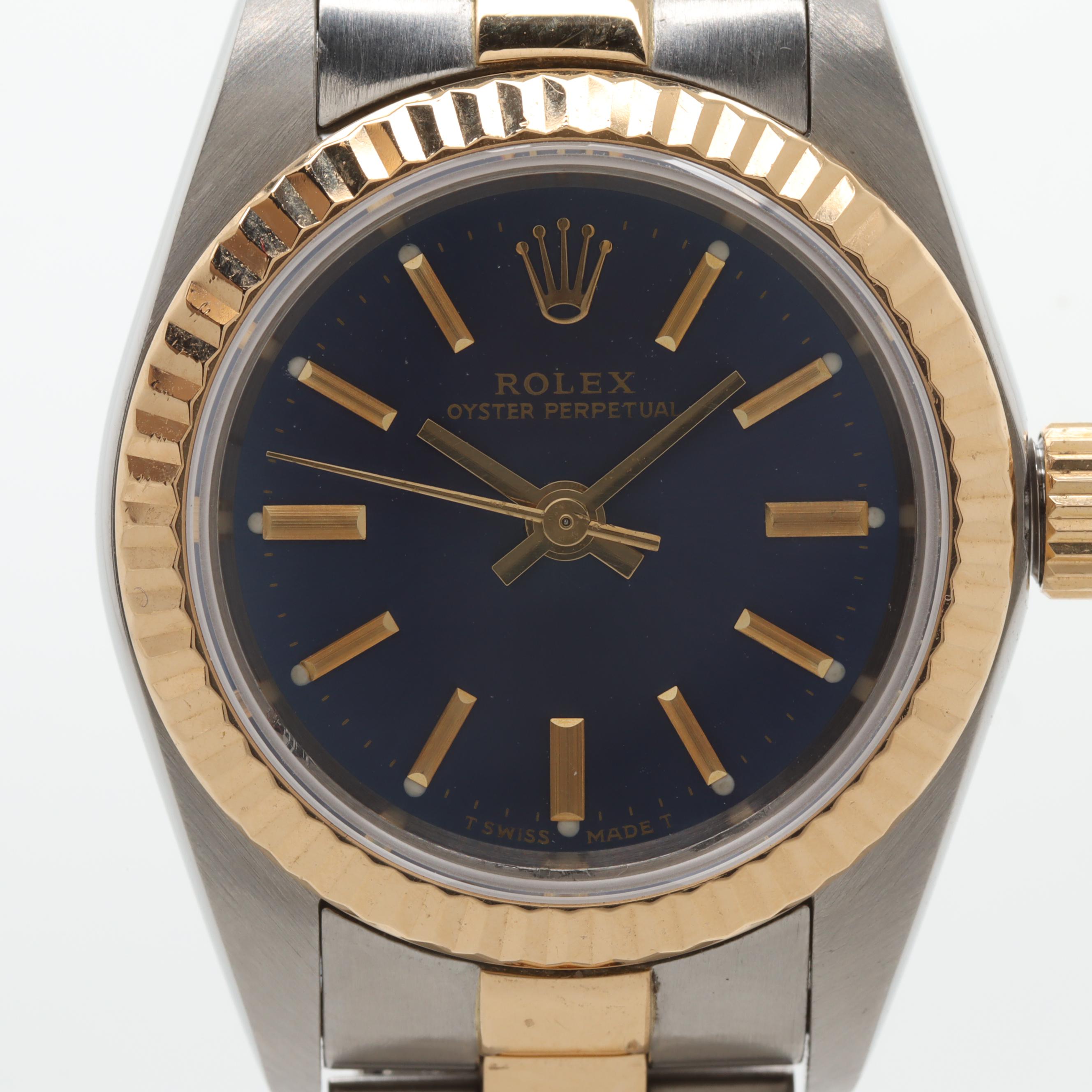 Rolex 18K Yellow Gold and Stainless Steel Oyster Perpetual Watch