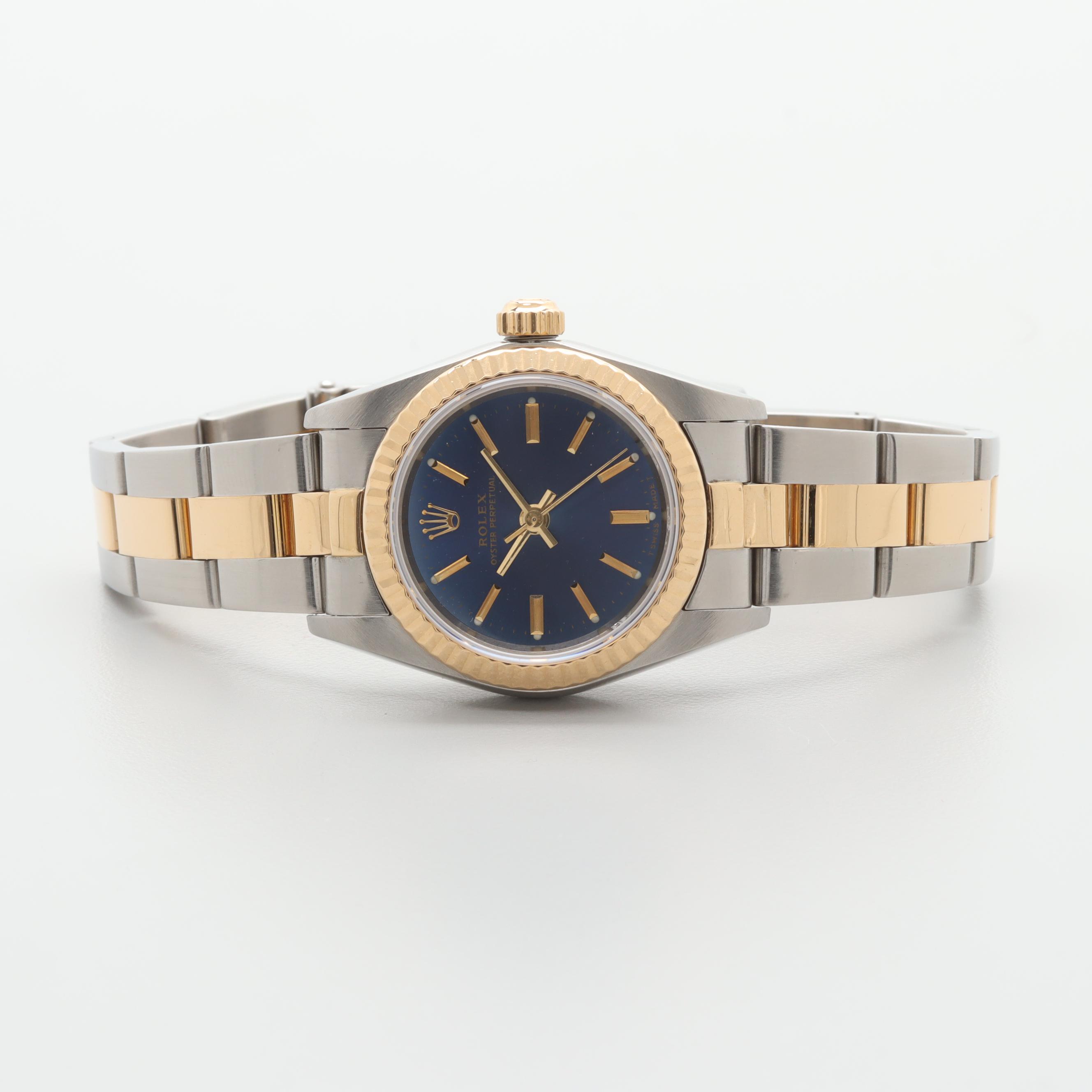 Rolex 18K Yellow Gold and Stainless Steel Oyster Perpetual Watch