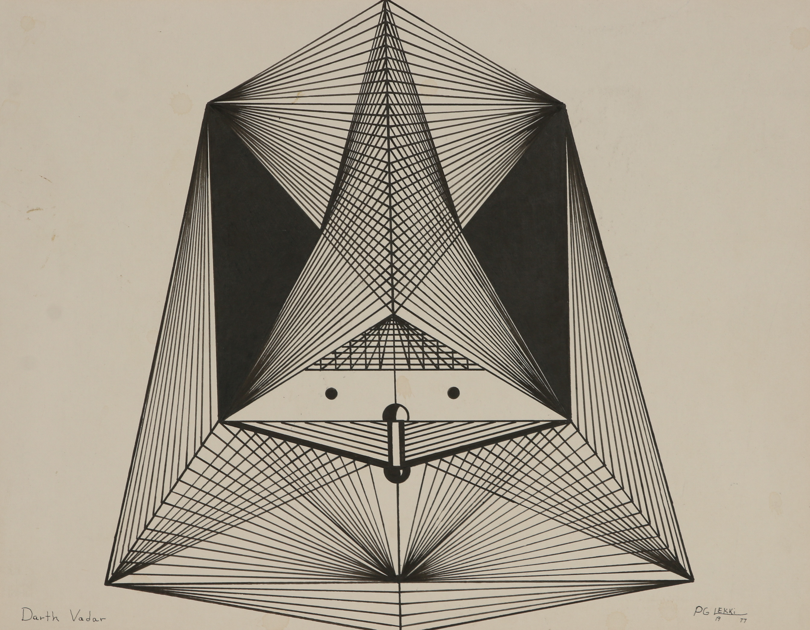 Philip G. Lekki Ink Drawing "Darth Vader"