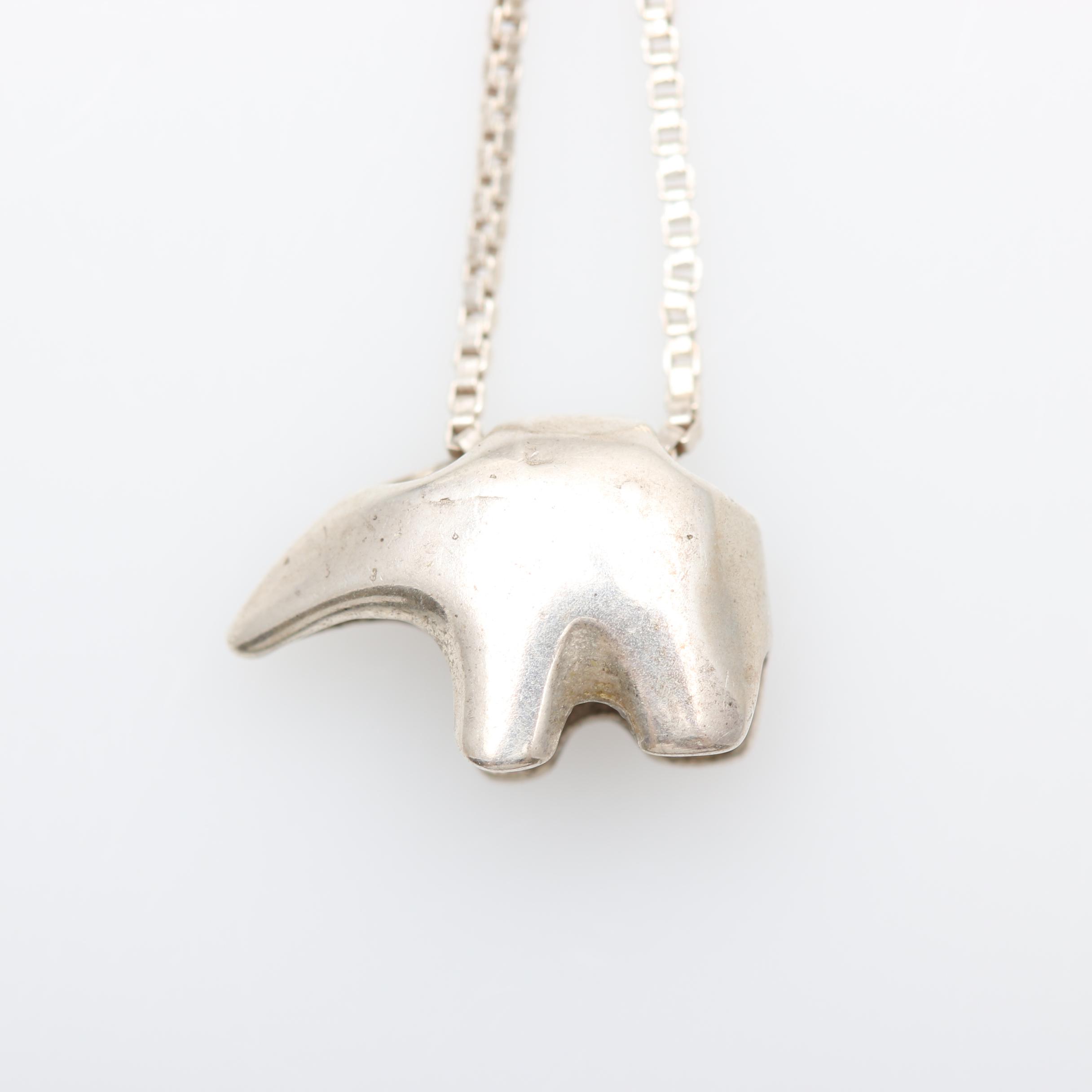 Sterling Silver Animal Charm Necklace and Bracelet