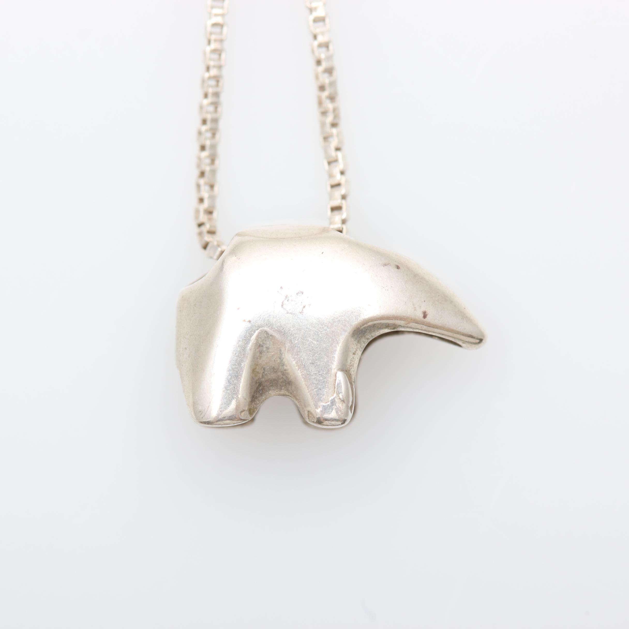 Sterling Silver Animal Charm Necklace and Bracelet