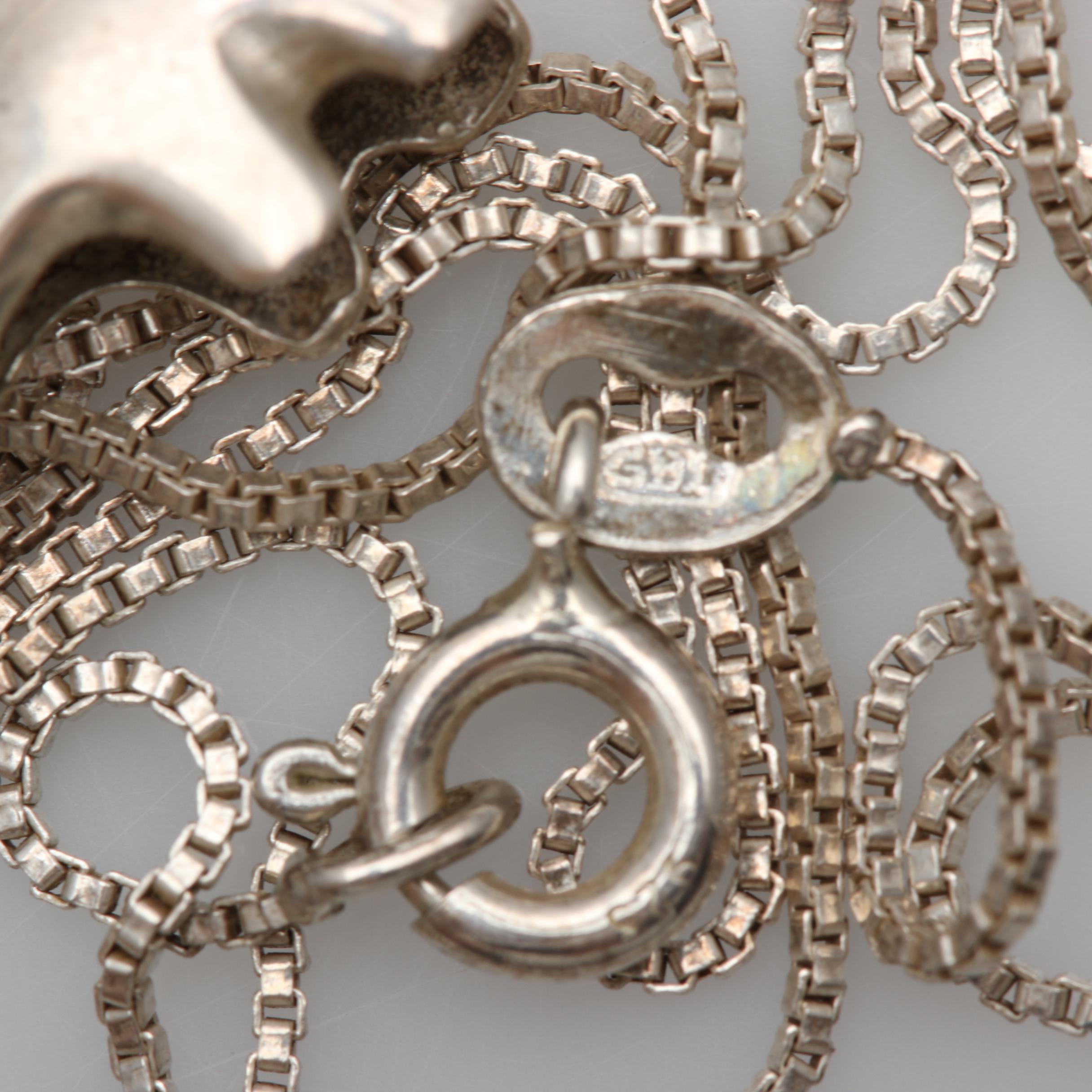 Sterling Silver Animal Charm Necklace and Bracelet