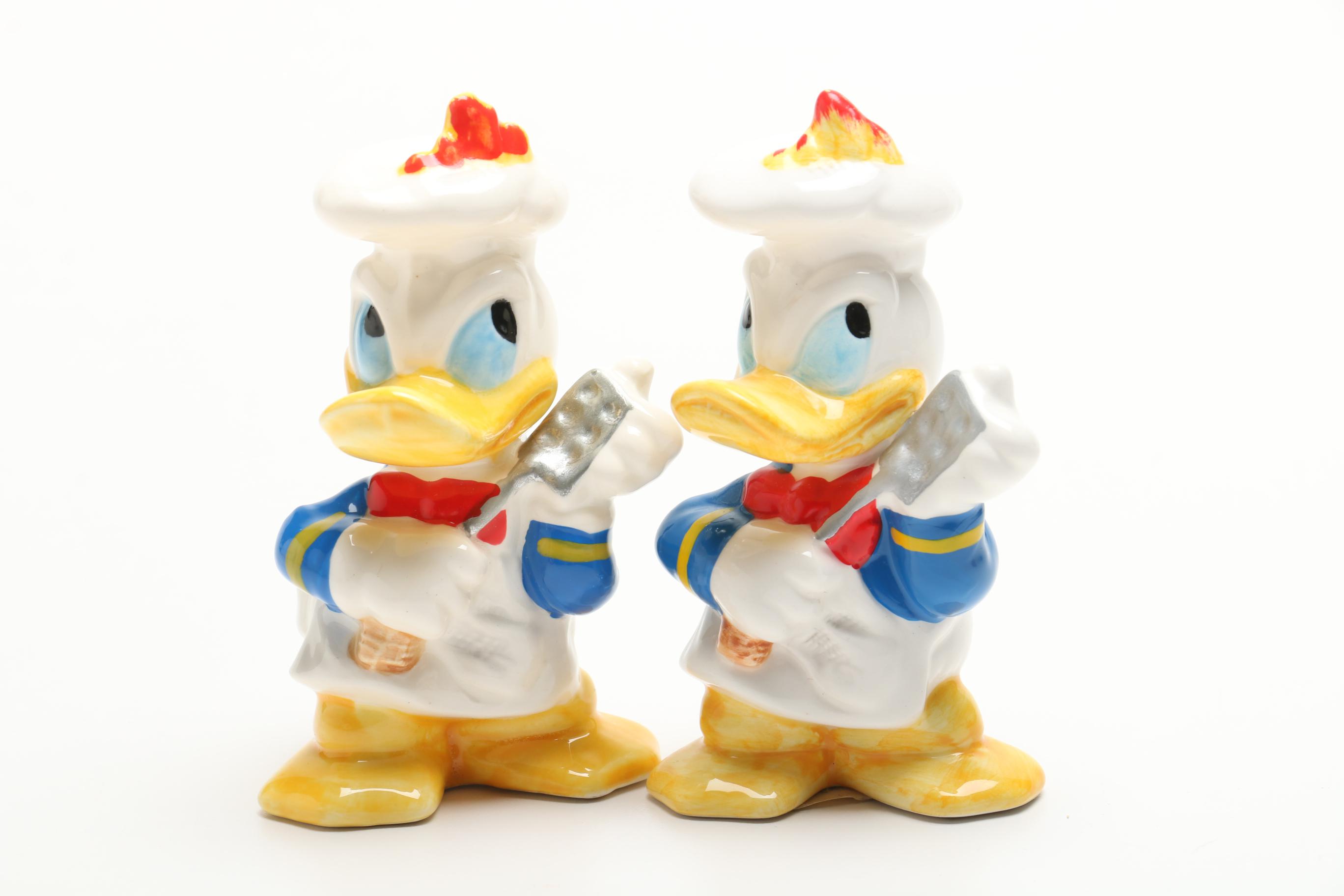 Donald Duck Clock, Radio, Figurines with a Music Box and Kitchen Accessories