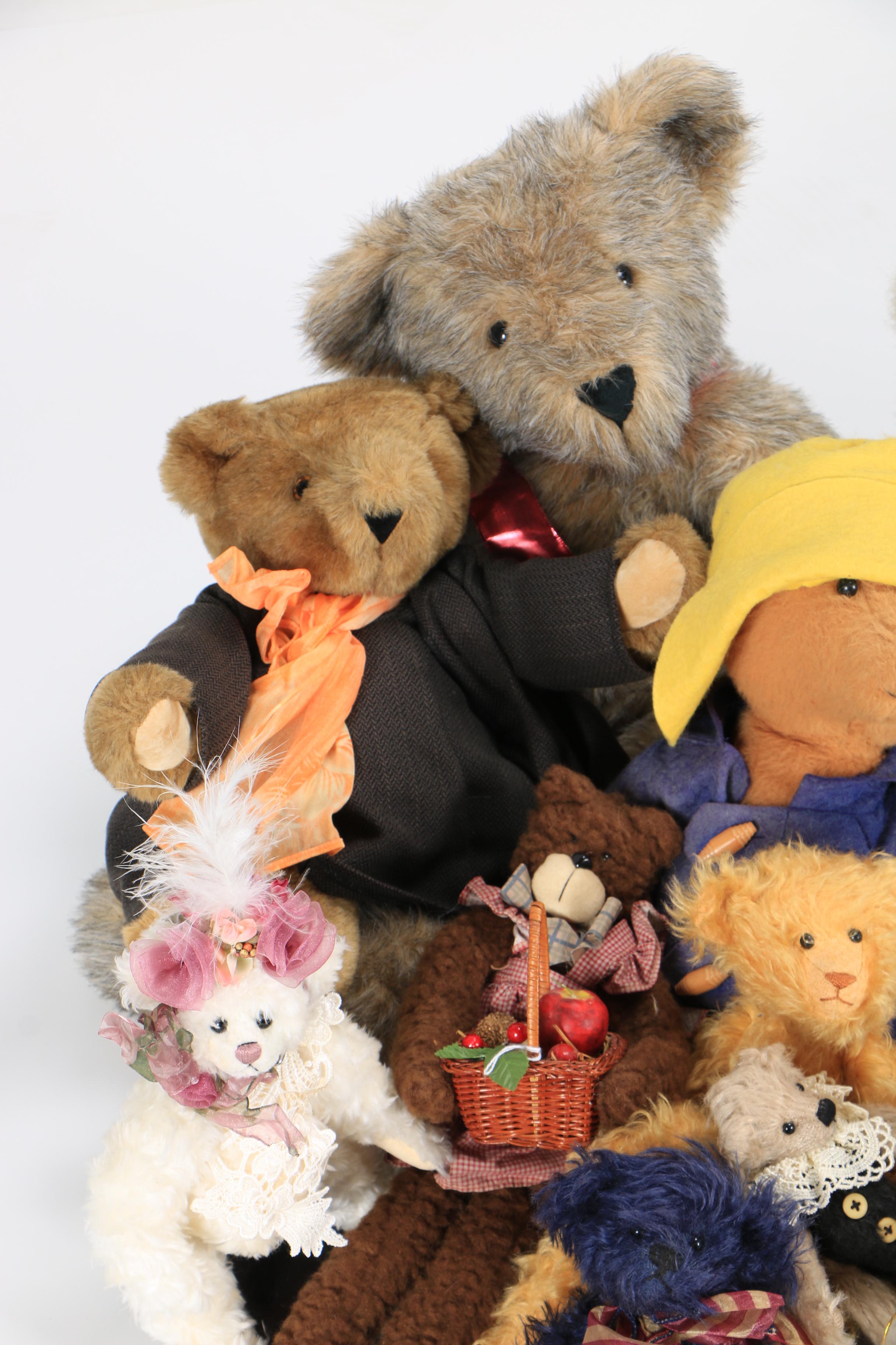 Teddy Bears including Paddington, "The Teddy Bear Encyclopedia" and Stands
