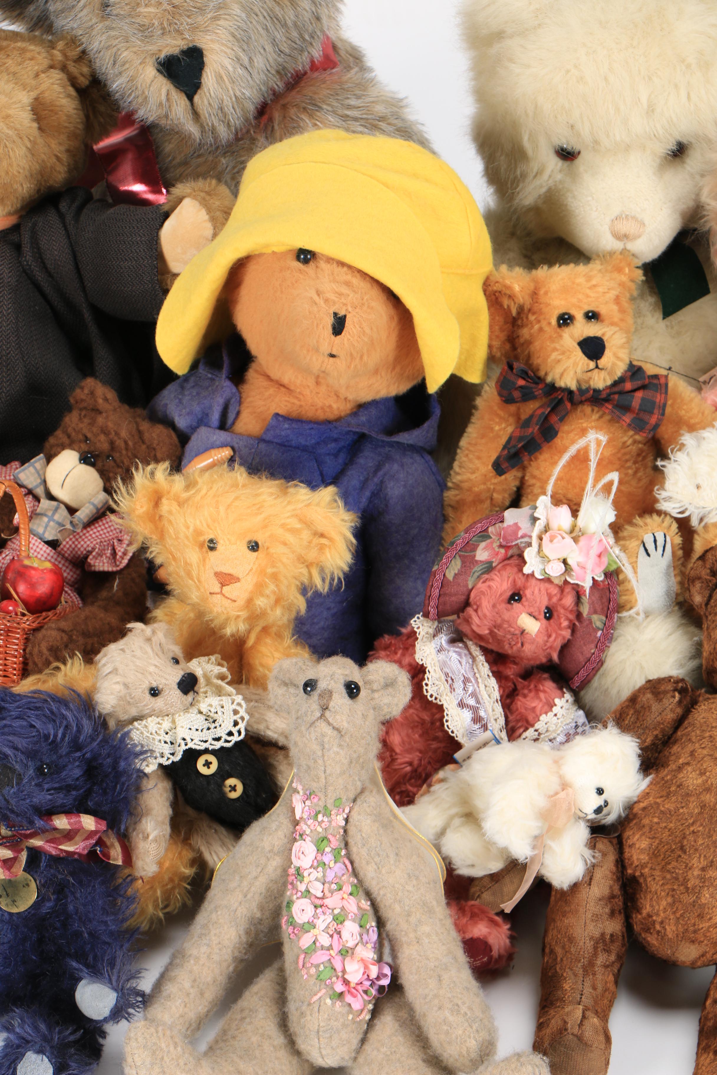Teddy Bears including Paddington, "The Teddy Bear Encyclopedia" and Stands