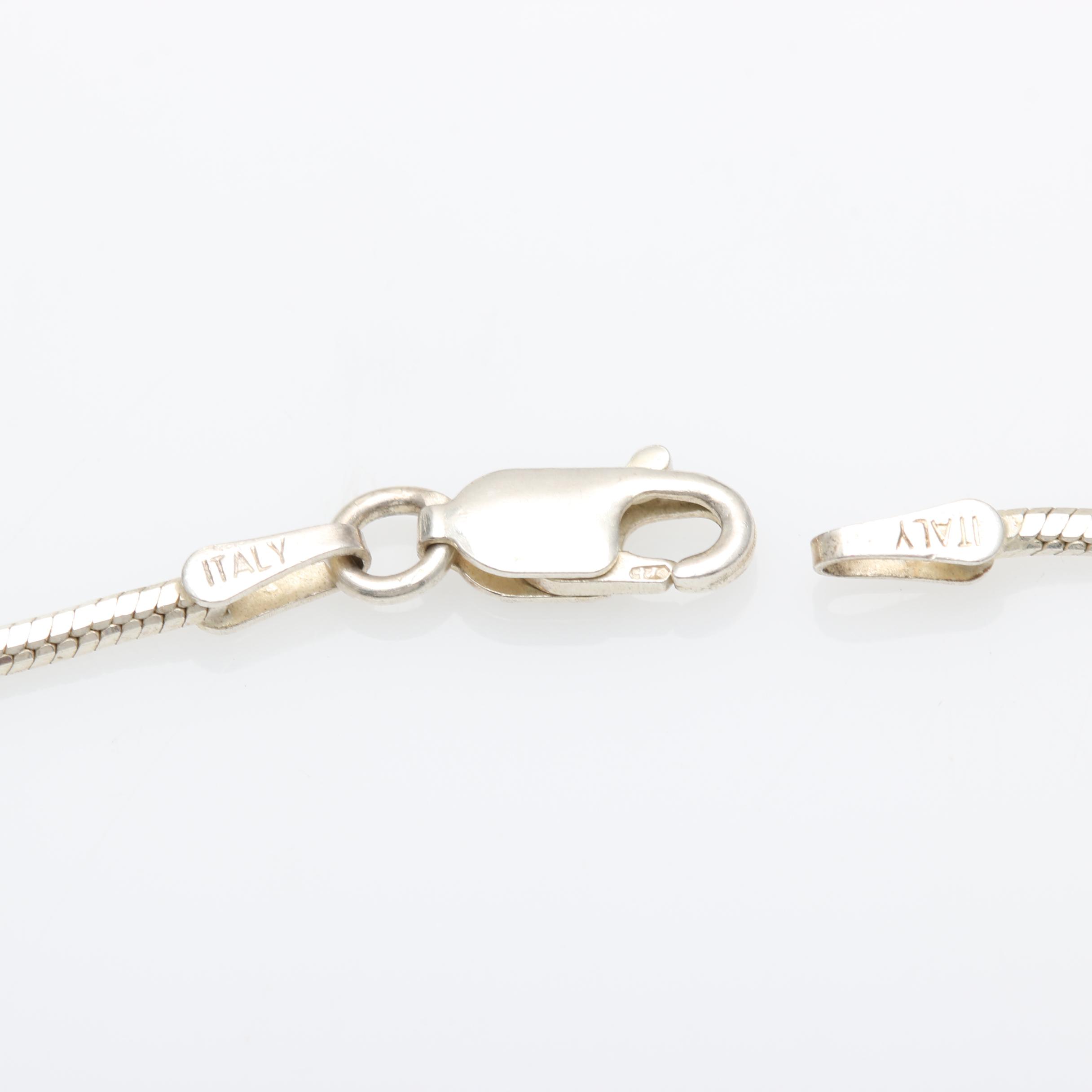 Sterling Silver Necklace and Bracelet with Bead Detail