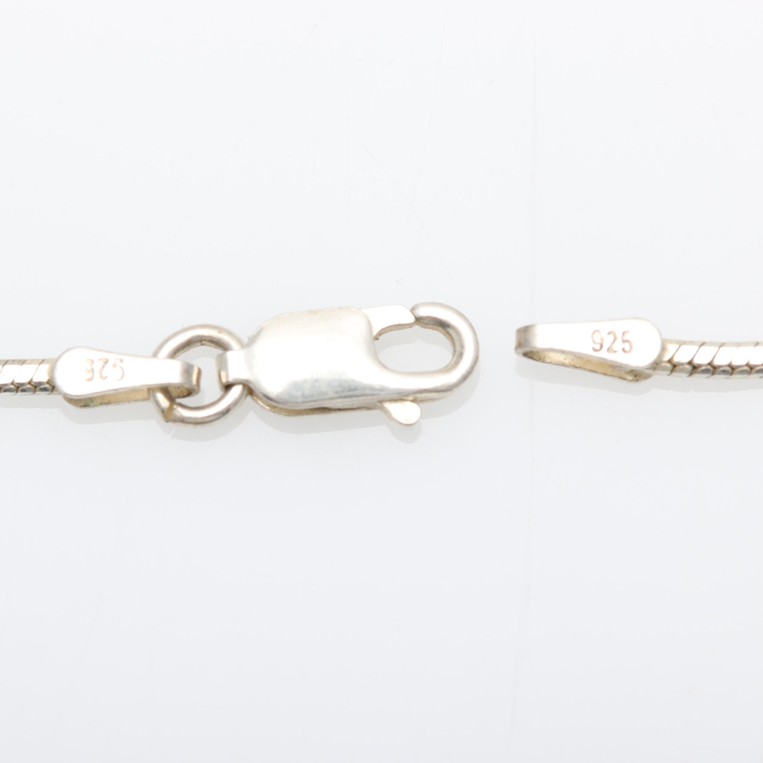 Sterling Silver Necklace and Bracelet with Bead Detail