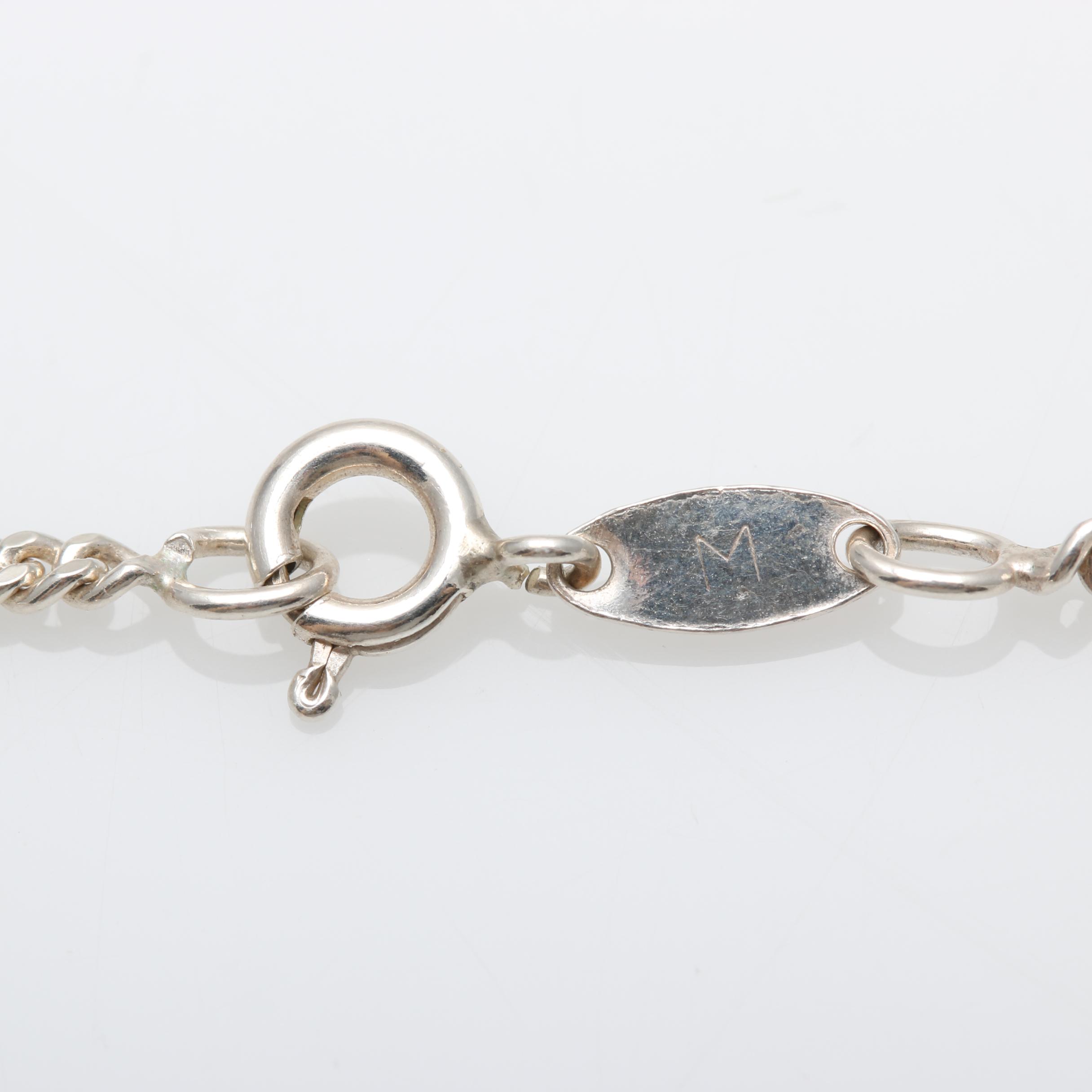 Sterling Silver Necklace and Bracelet with Bead Detail