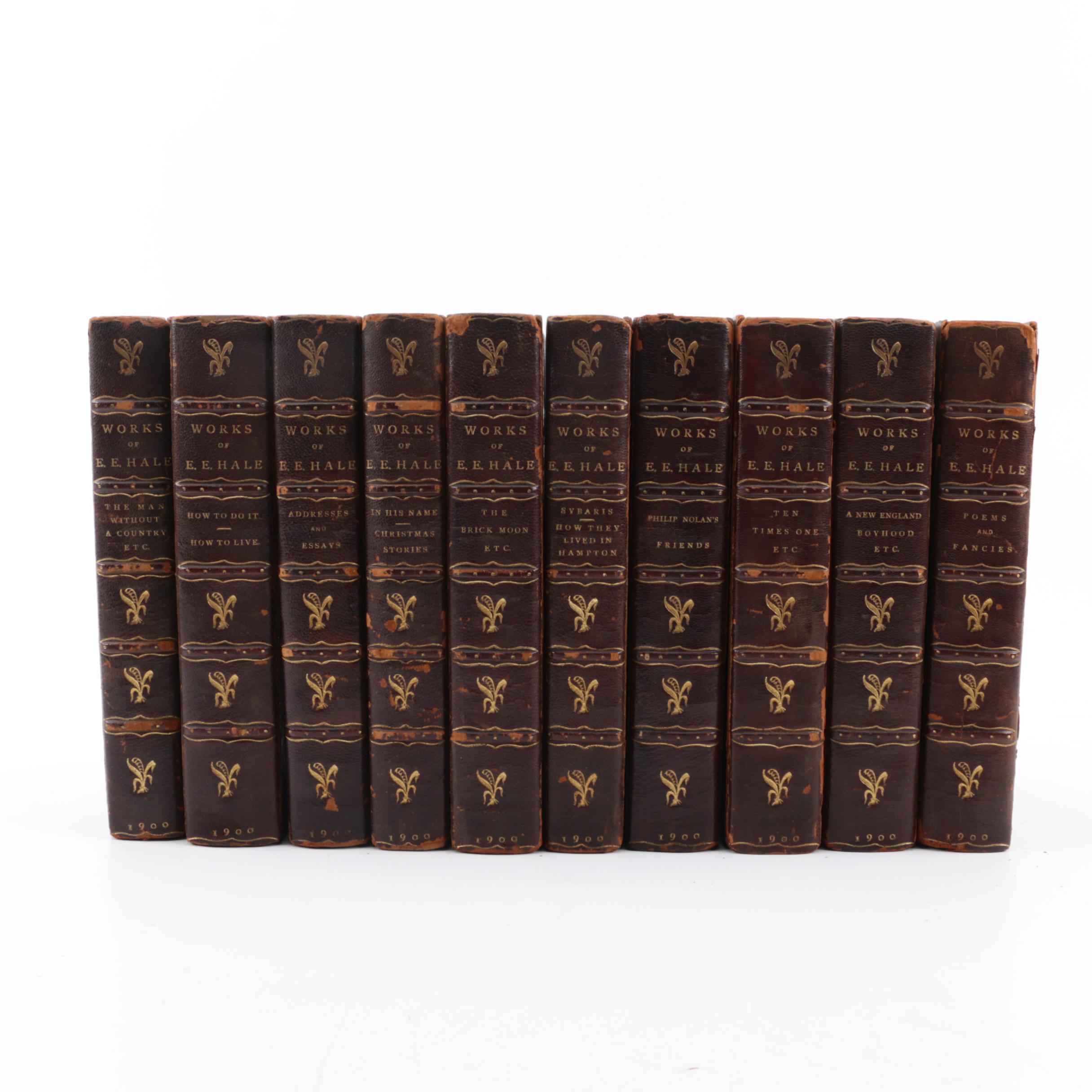 1900 "Works of Edward Everett Edward Hale" Ten Volume Set