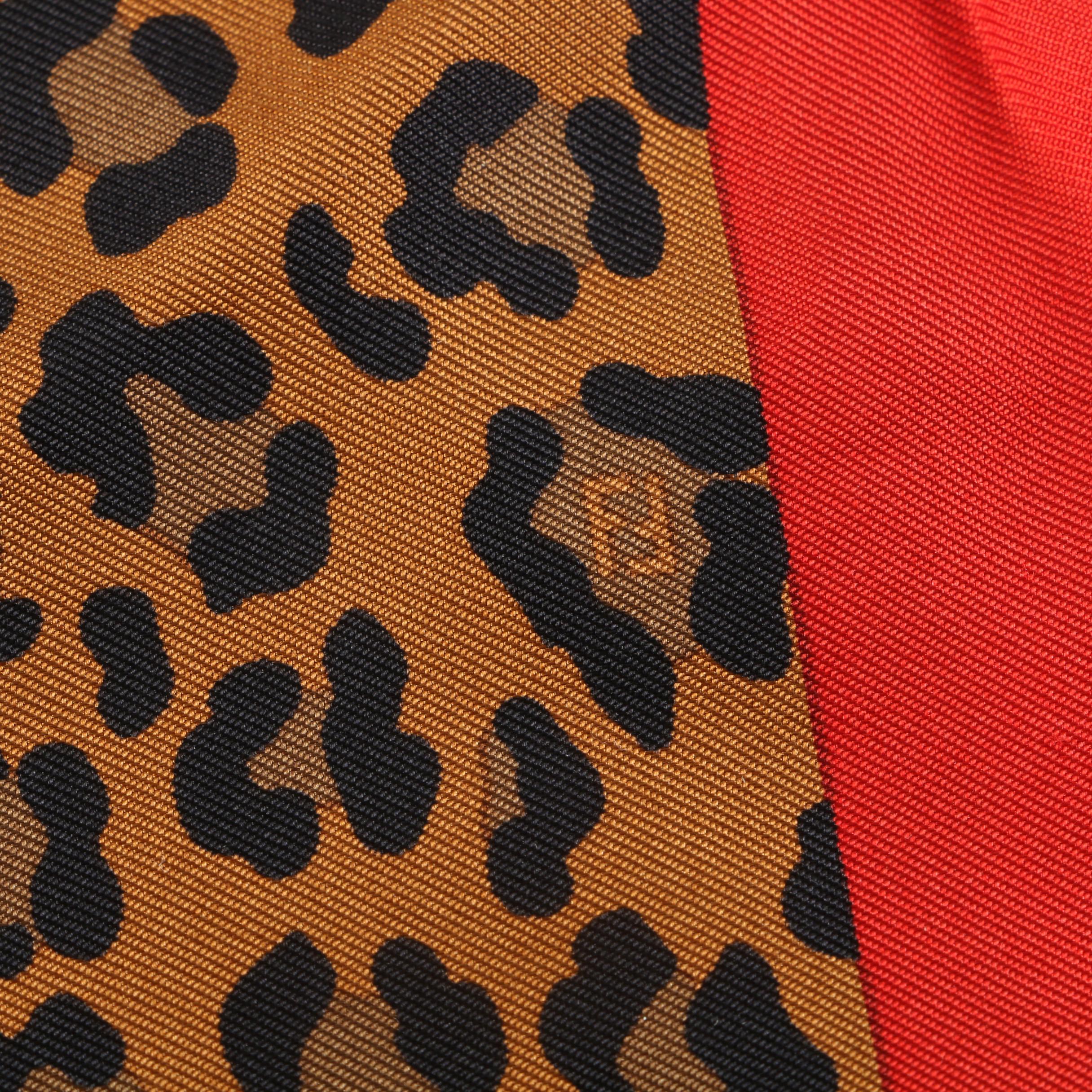 Fendi Leopard Print Silk Fashion Scarf