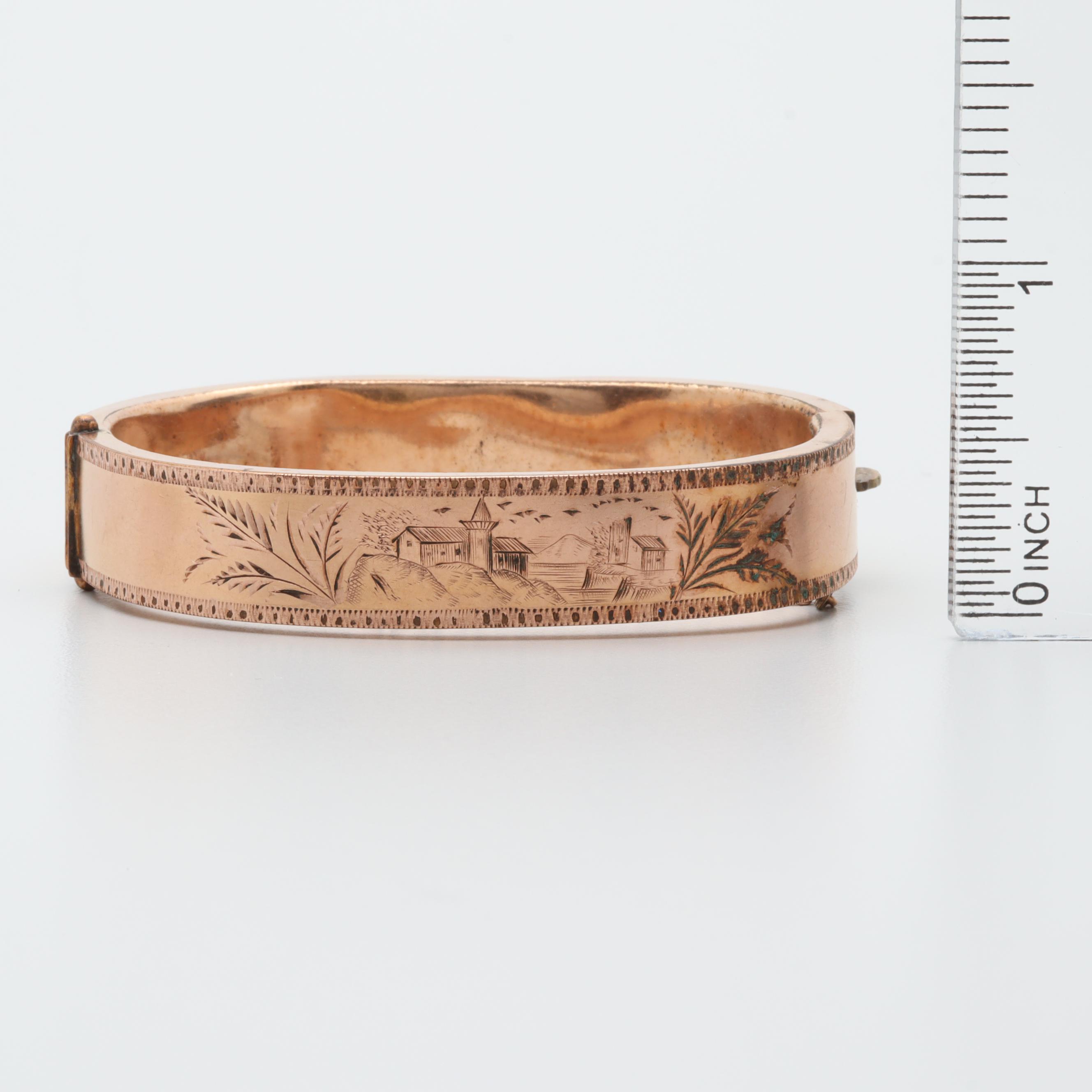 Victorian Wedding Rose Tone Bangle Bracelets