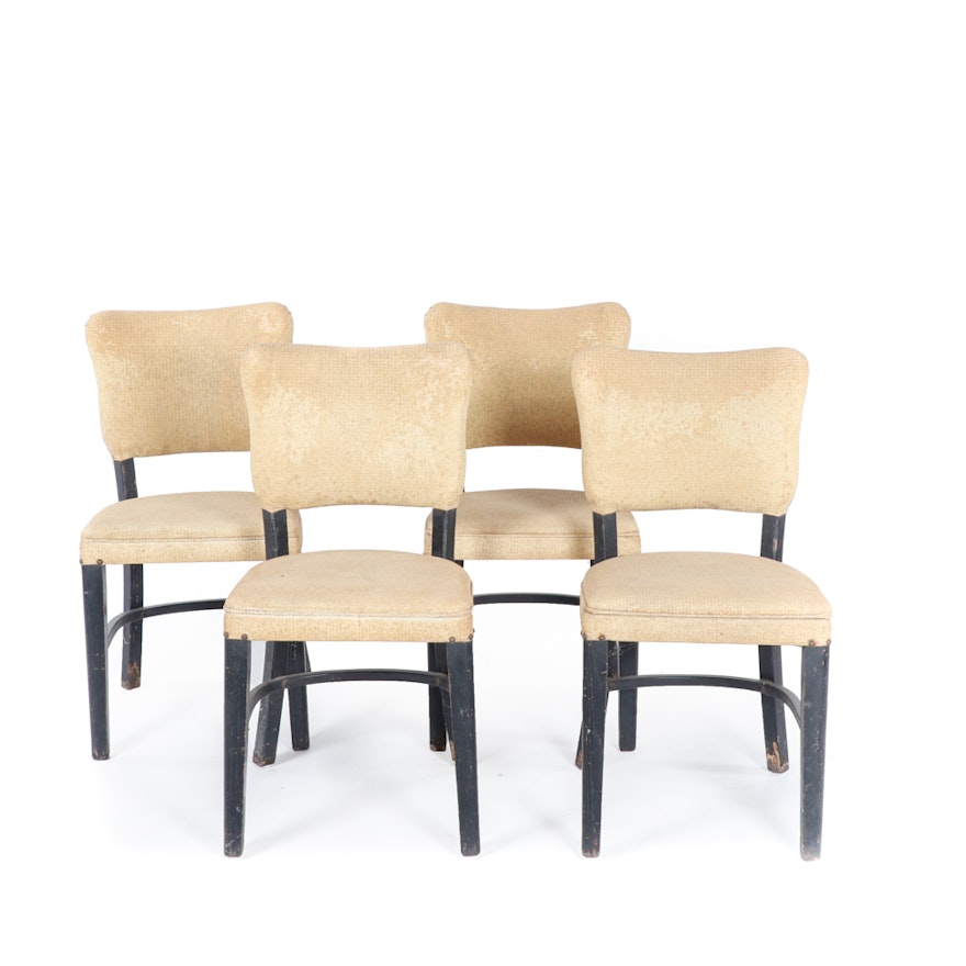 Vintage Vinyl Upholstered Dining Chairs