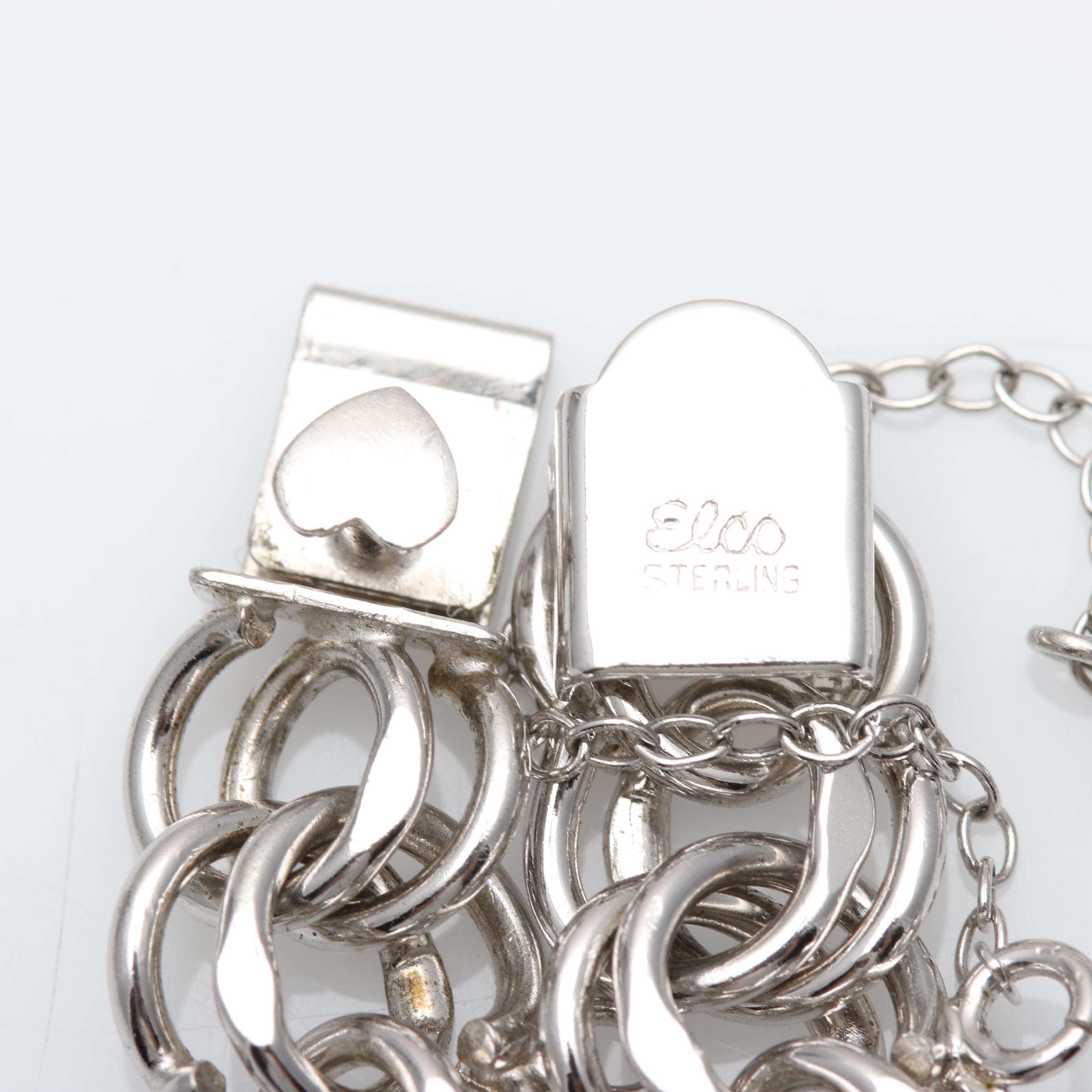 Elco Sterling Silver Charm Bracelet