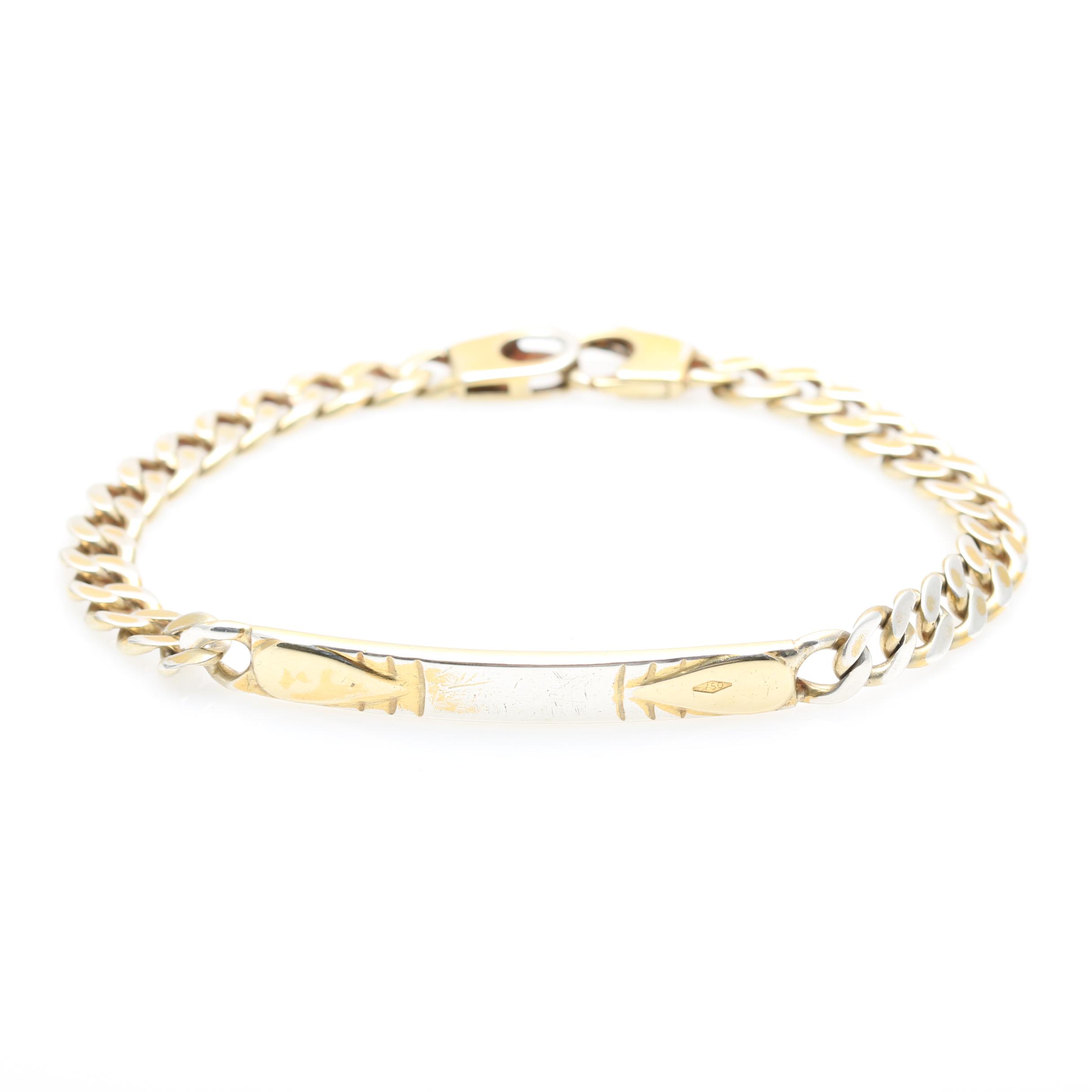 Sterling Silver 18K Gold Wash Chain Bracelet