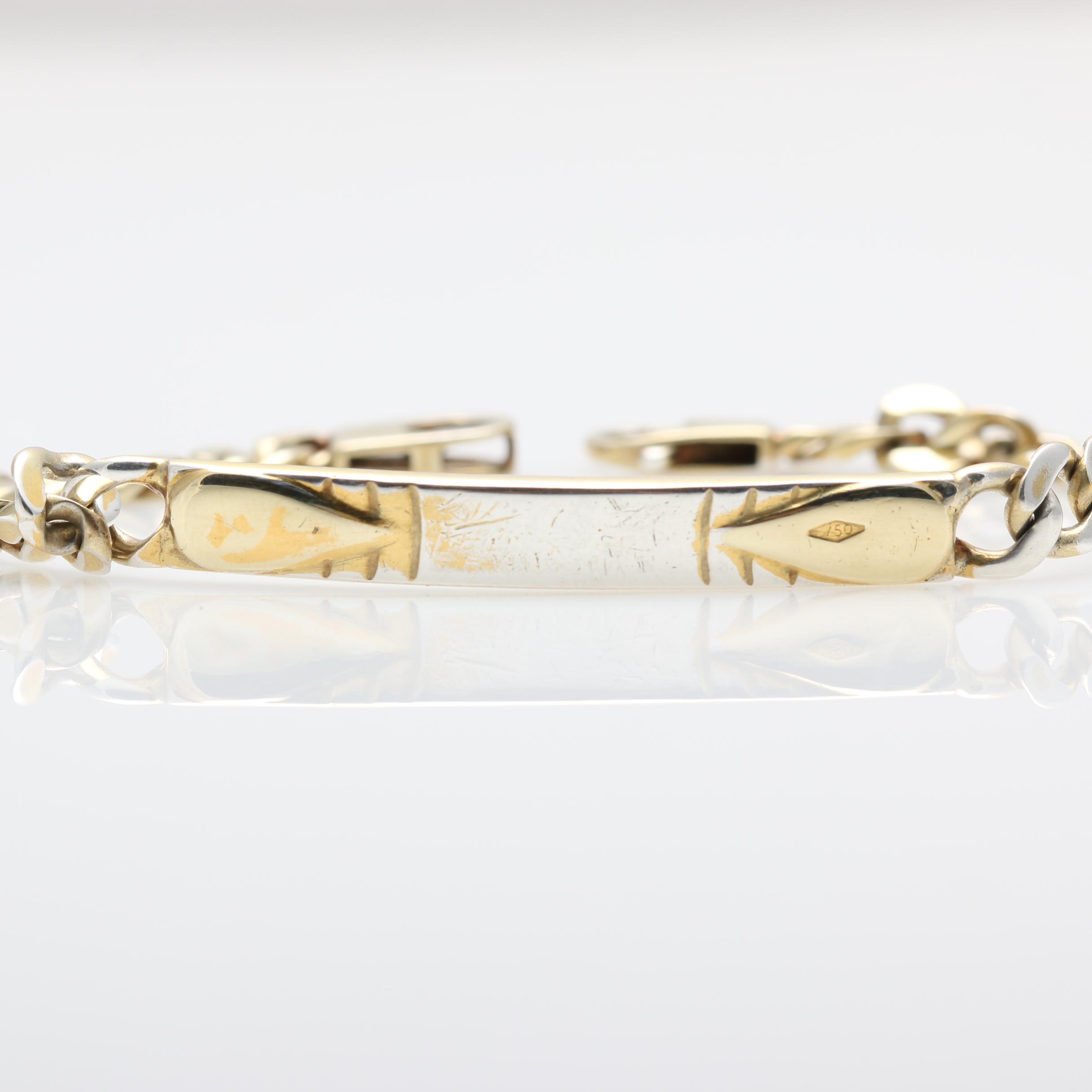 Sterling Silver 18K Gold Wash Chain Bracelet