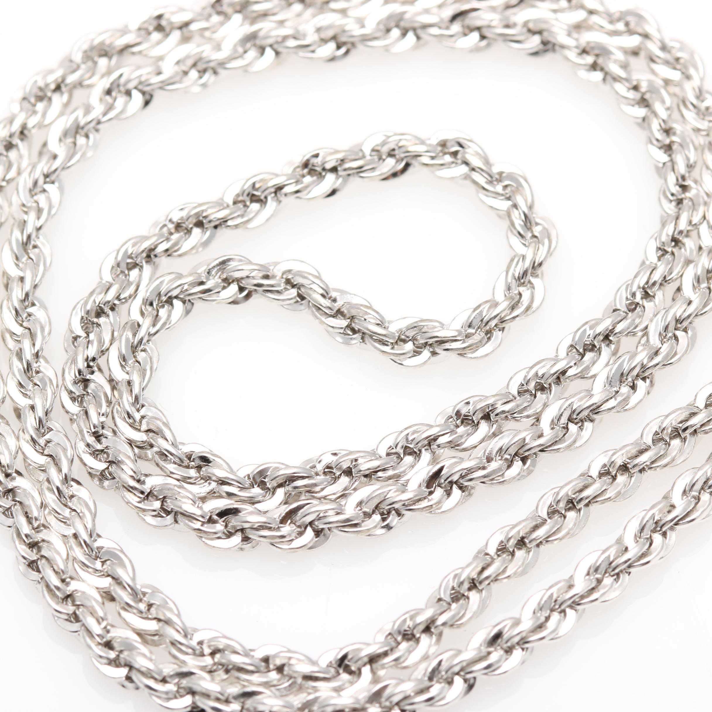 Sterling Silver Rope Chain Necklace