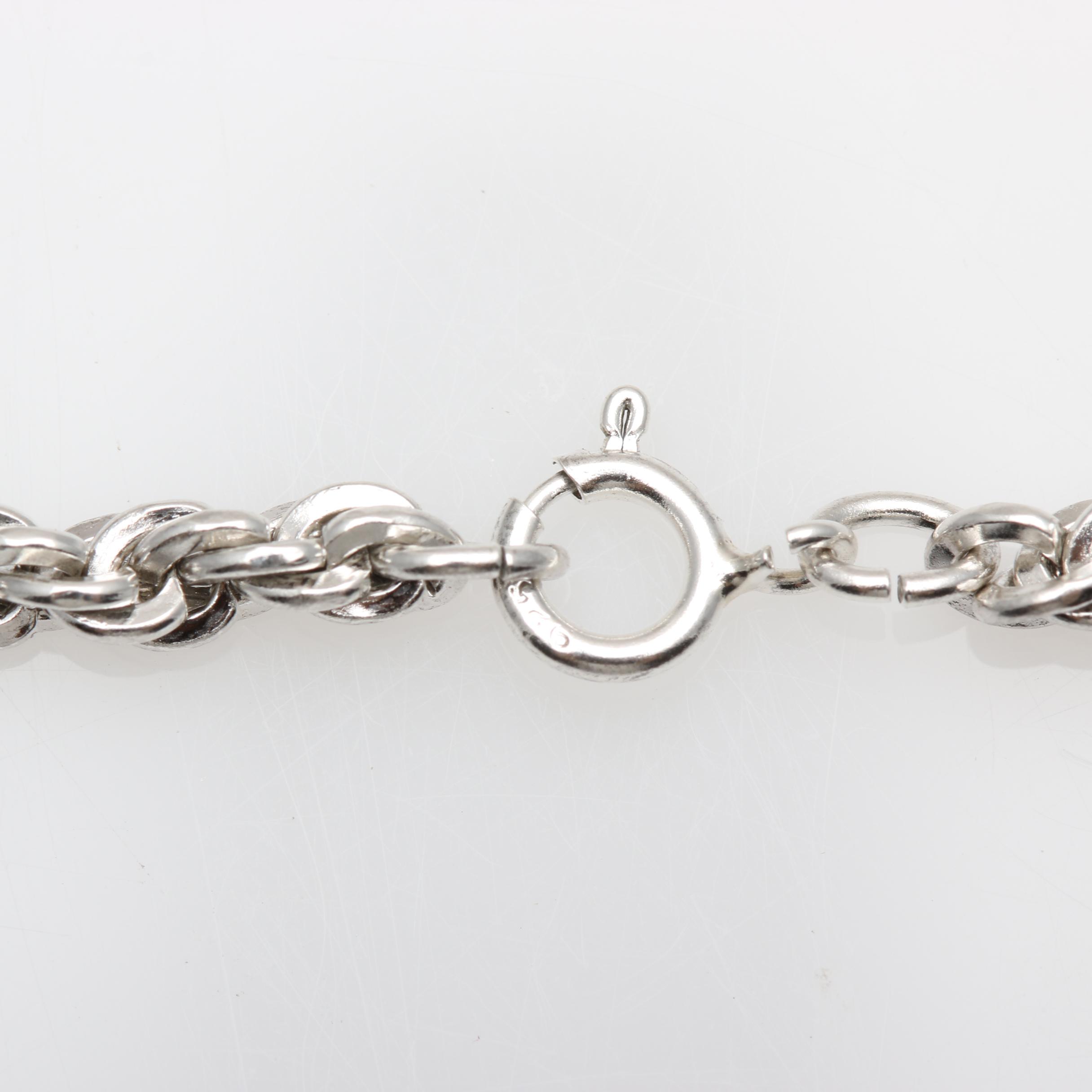 Sterling Silver Rope Chain Necklace