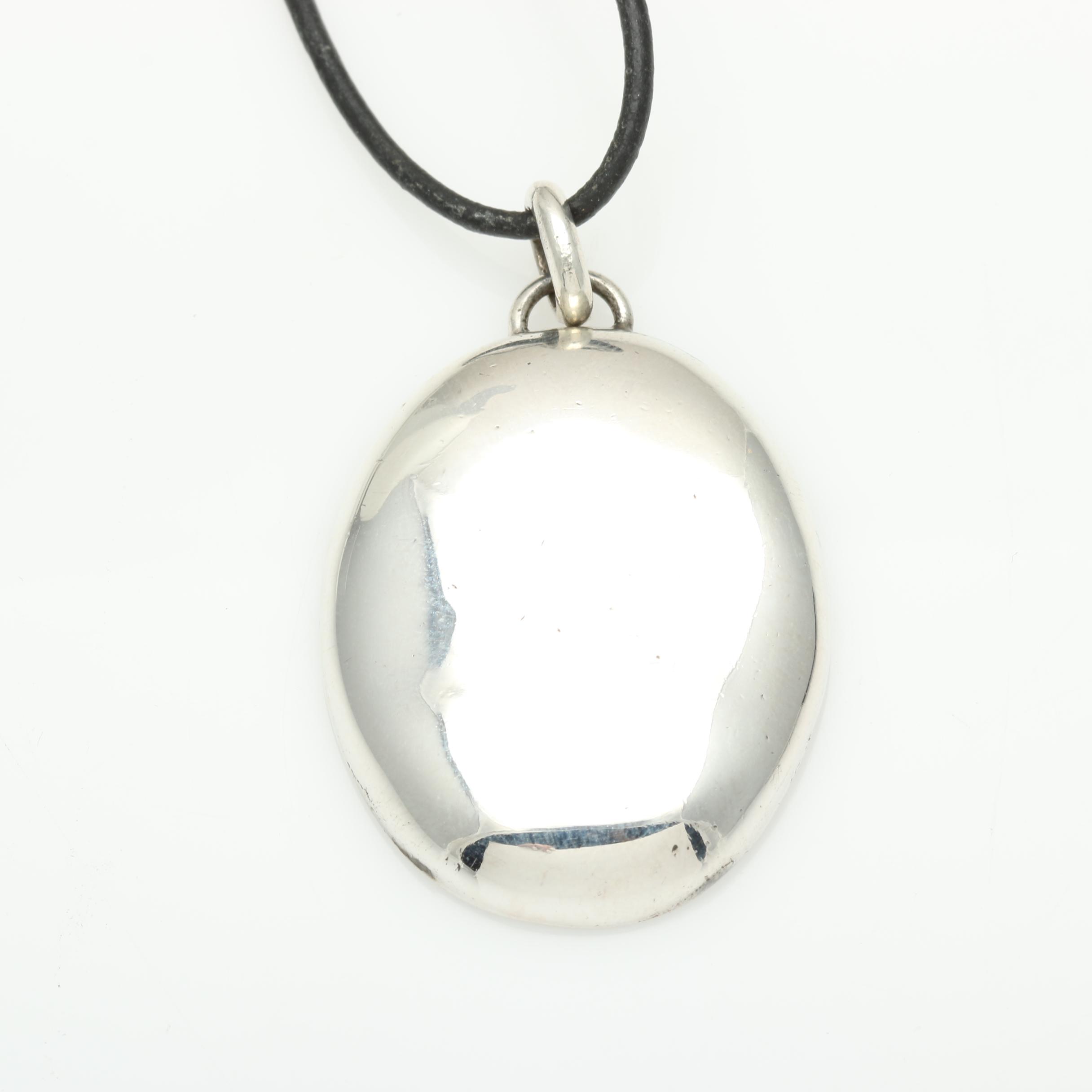 Barse Sterling Silver Pendant on Leather Chain