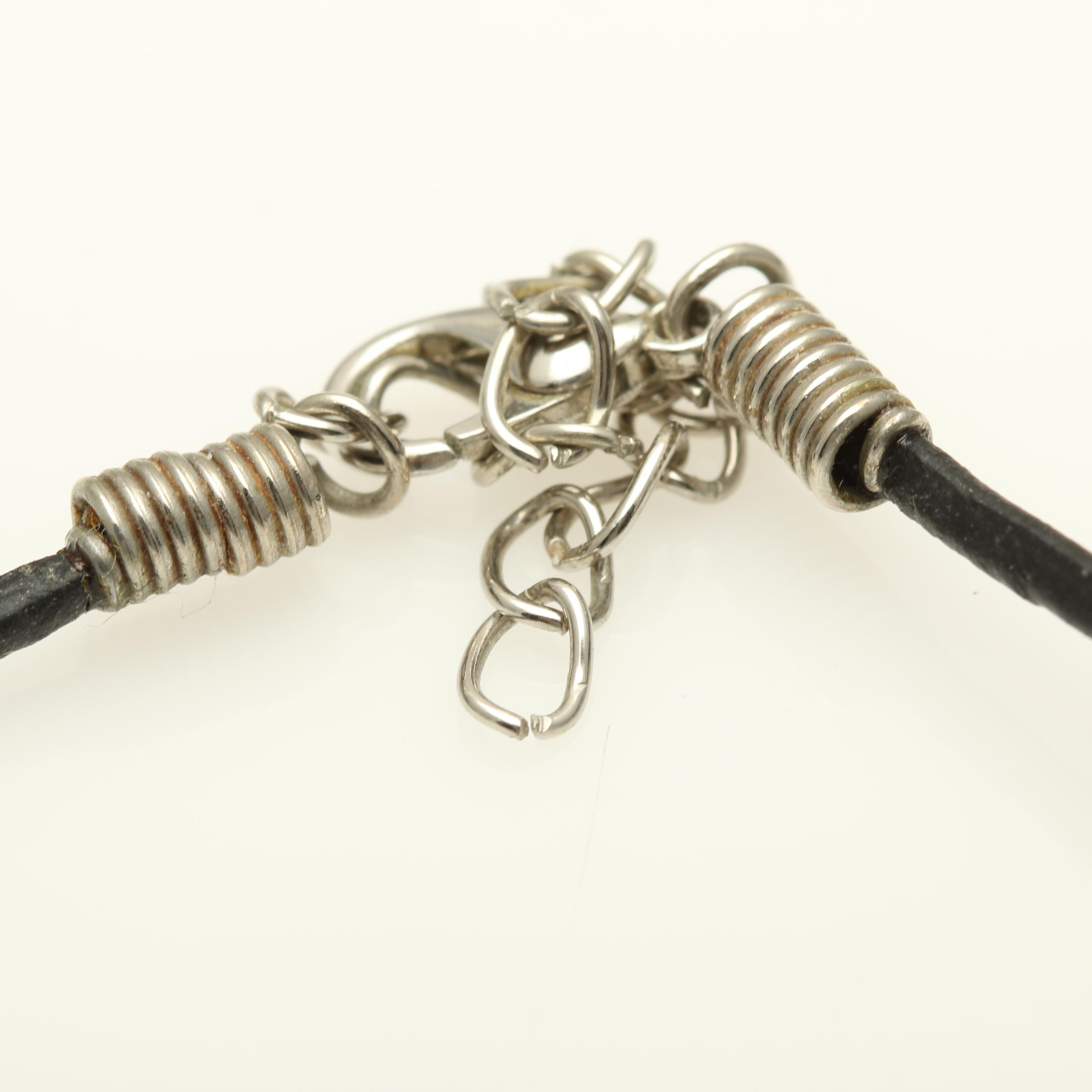 Barse Sterling Silver Pendant on Leather Chain