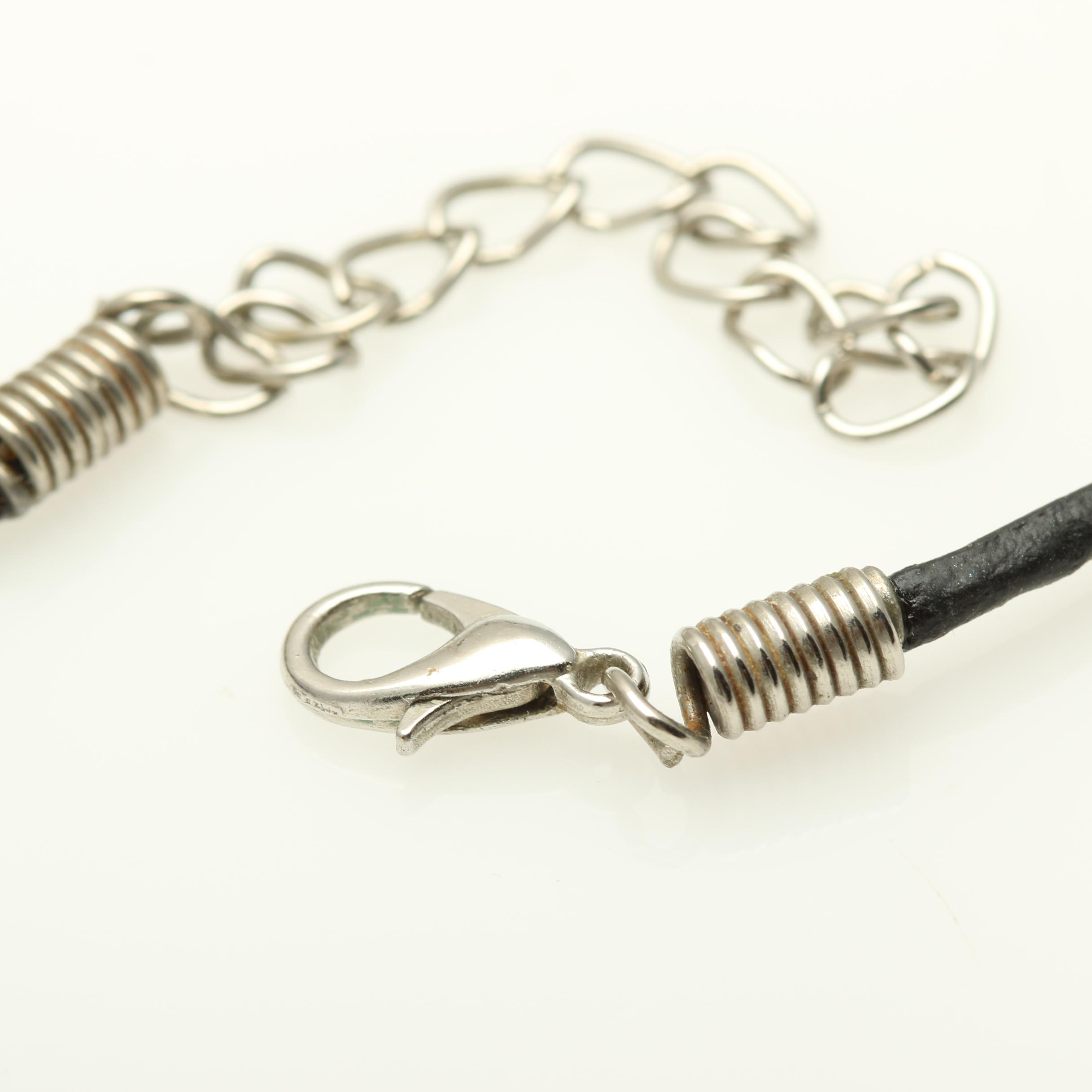 Barse Sterling Silver Pendant on Leather Chain