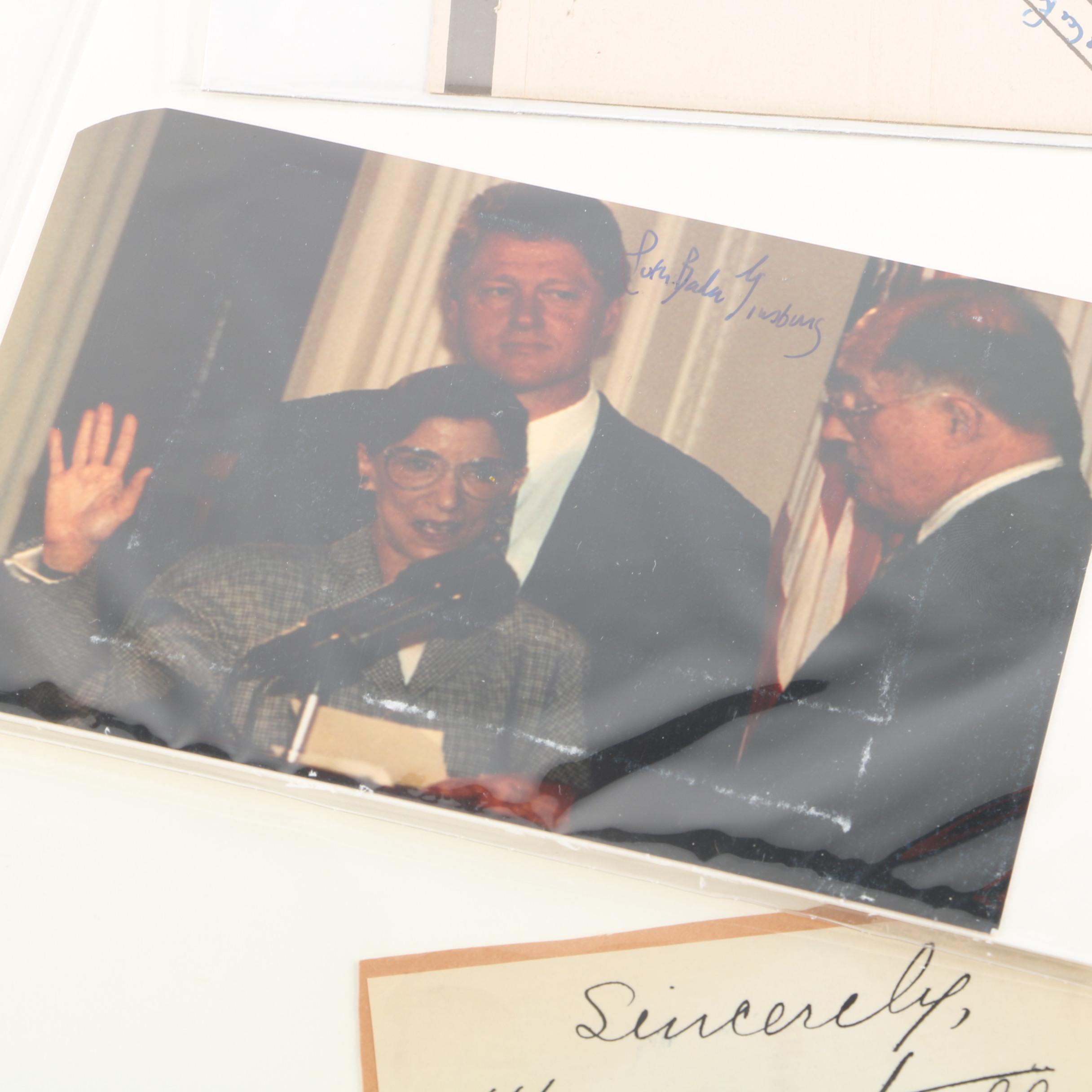 Ruth Bader Ginsburg and Other Autographs with Memorabilia