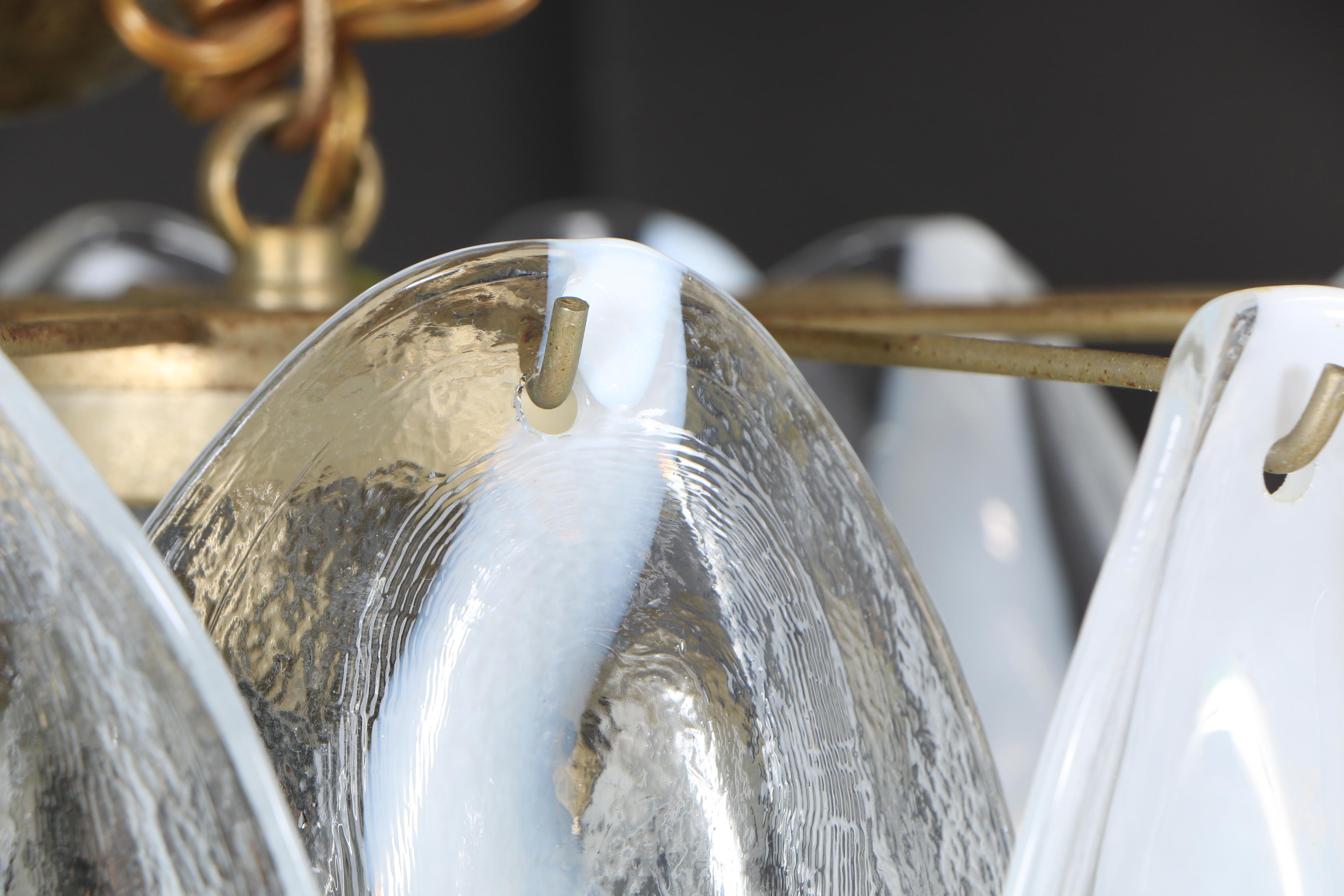 Vintage Italian Murano Art Glass and Metal Ceiling Pendants