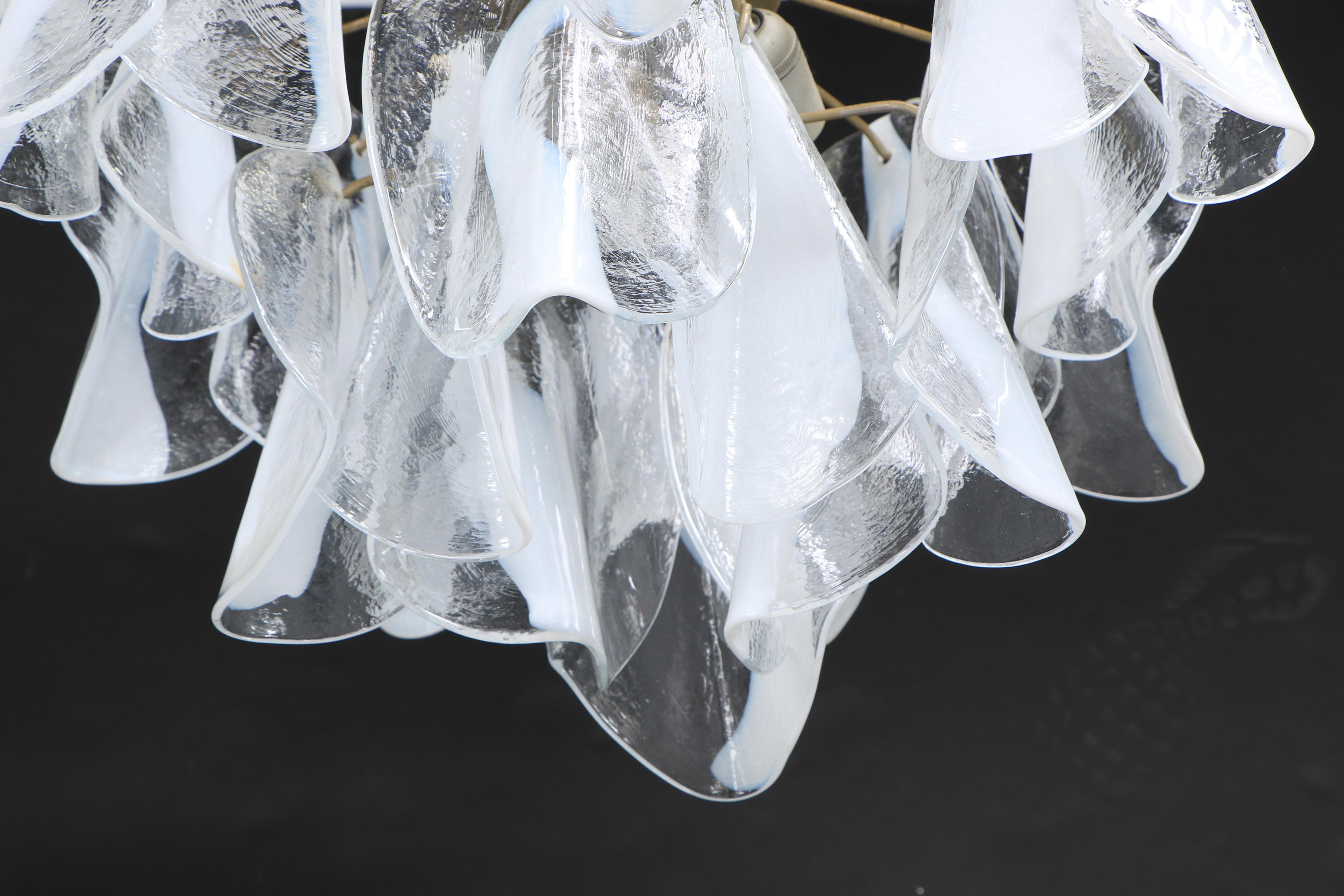 Vintage Italian Murano Art Glass and Metal Ceiling Pendants