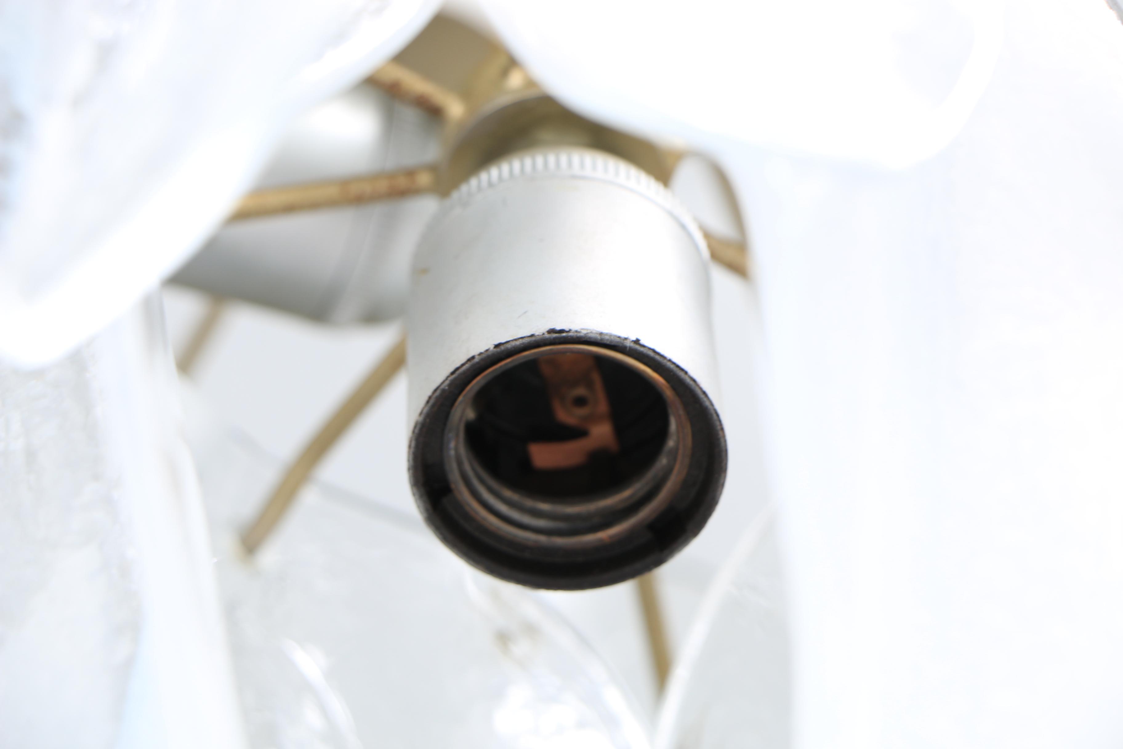 Vintage Italian Murano Art Glass and Metal Ceiling Pendants