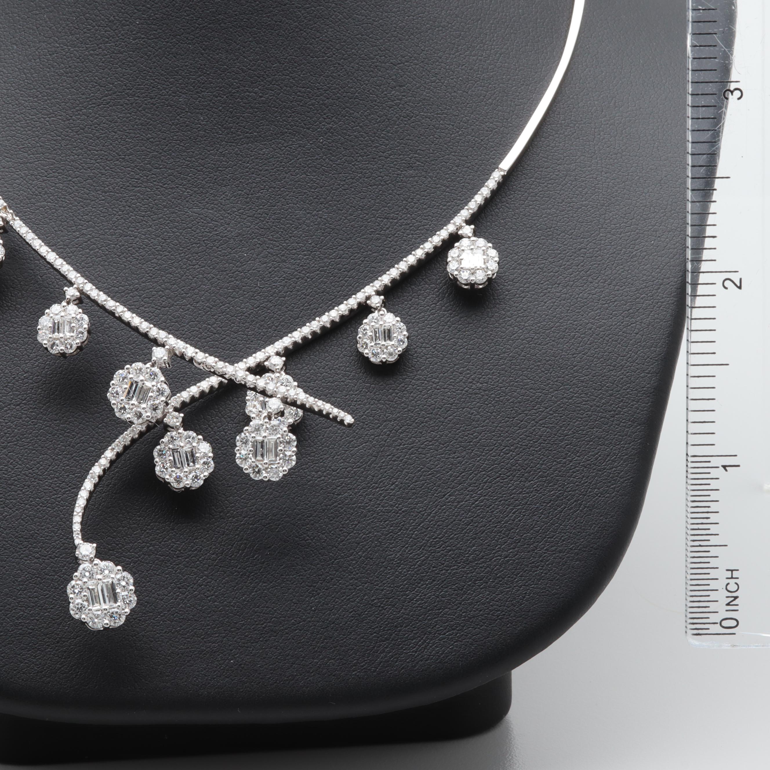 18K White Gold 5.39 CTW Diamond Necklace