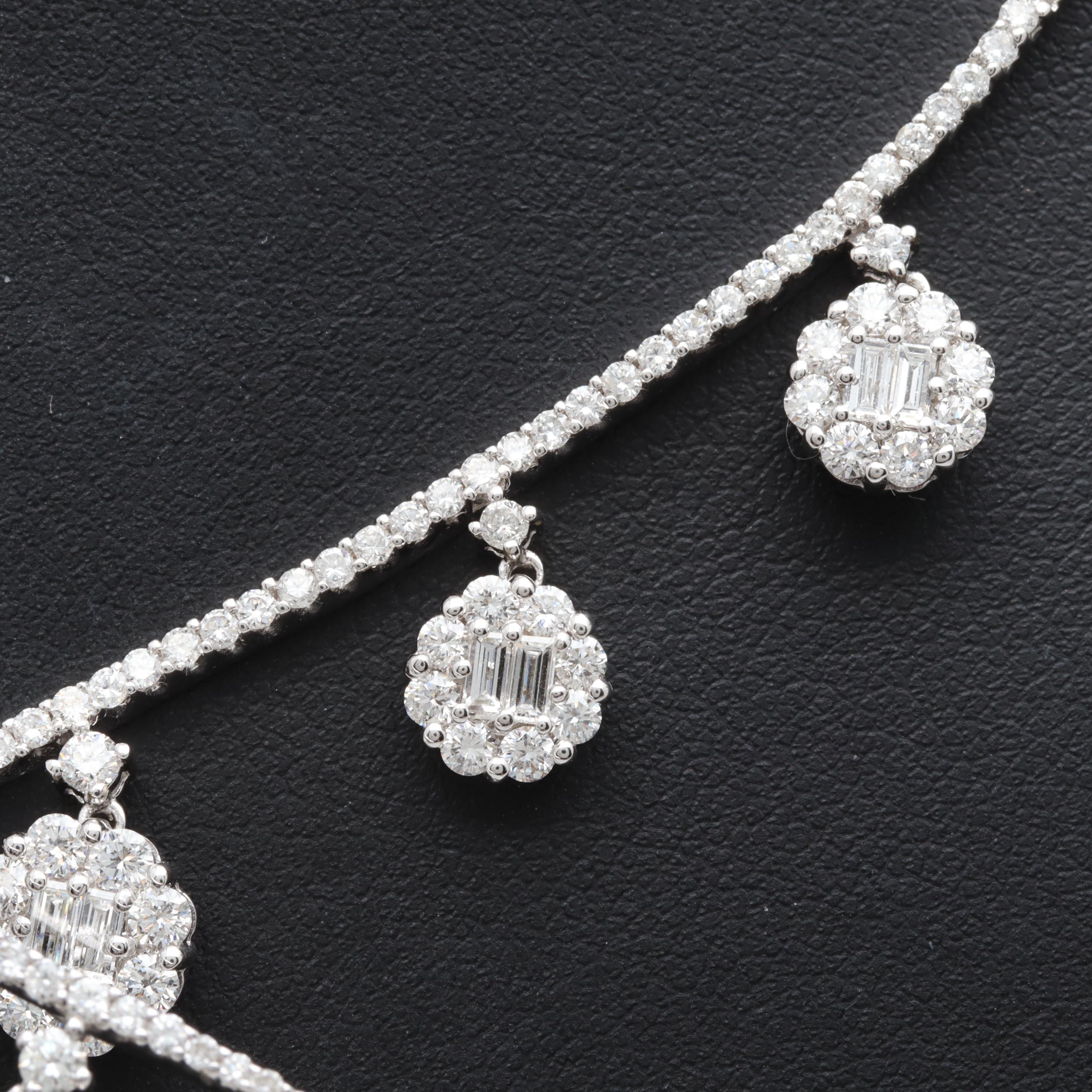 18K White Gold 5.39 CTW Diamond Necklace