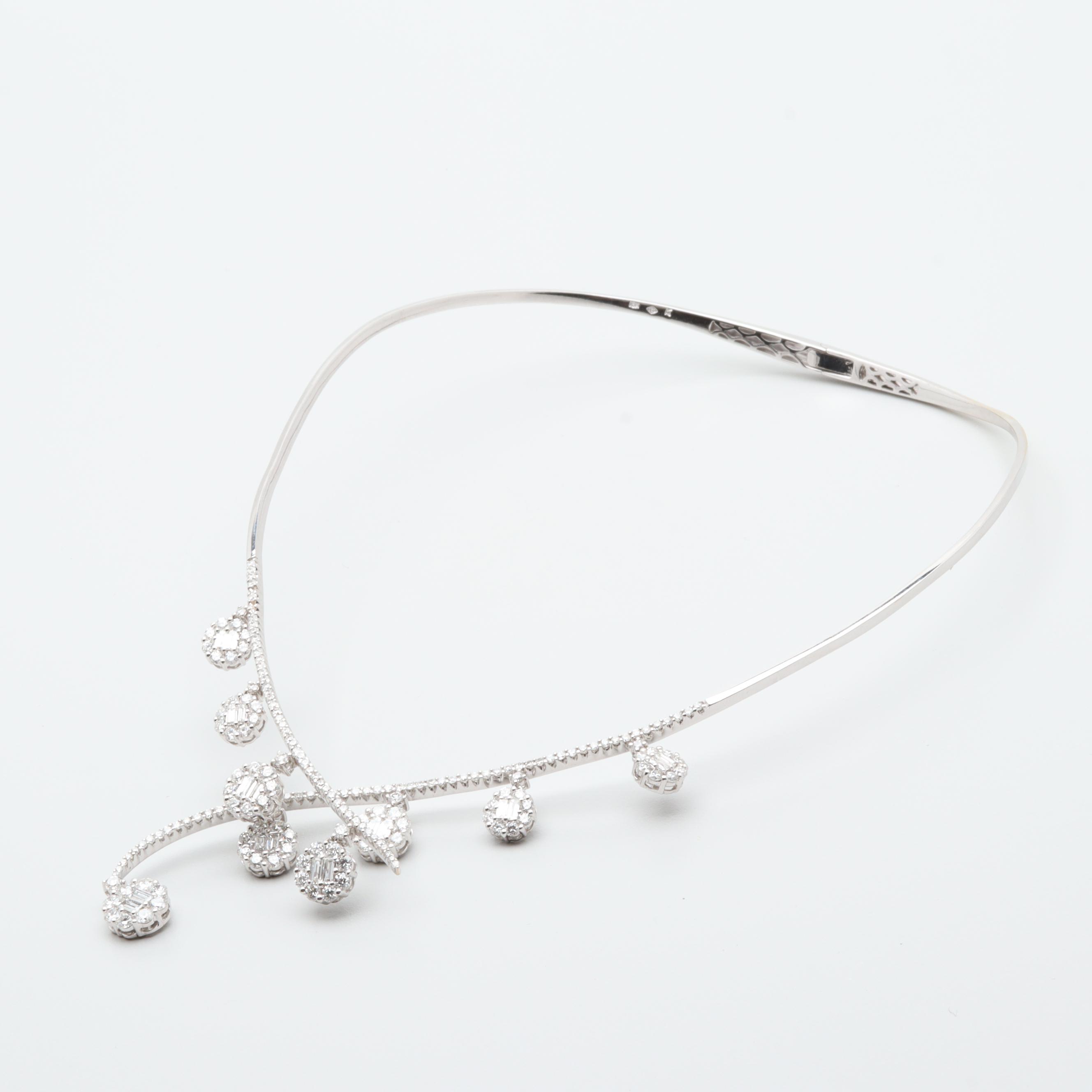 18K White Gold 5.39 CTW Diamond Necklace