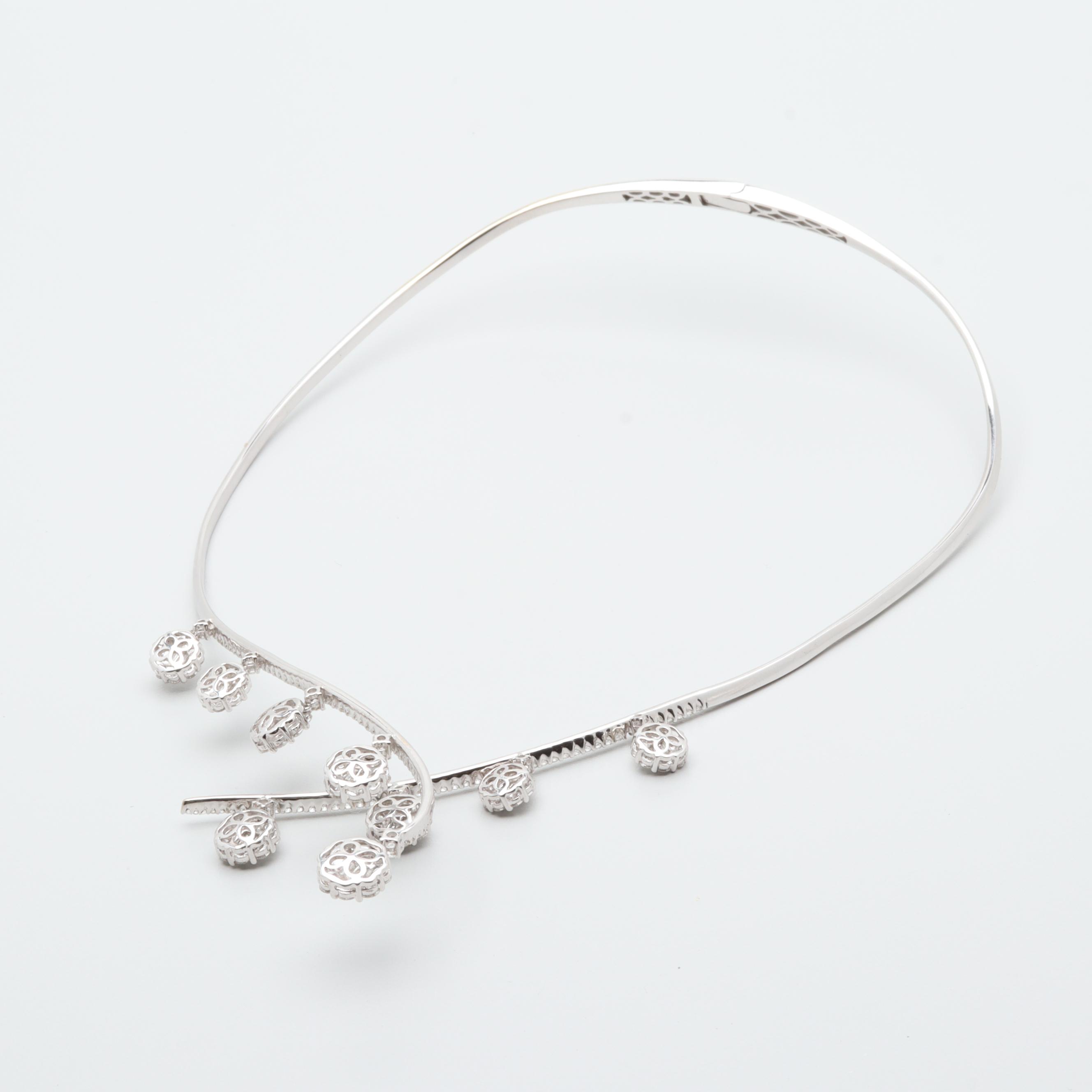 18K White Gold 5.39 CTW Diamond Necklace