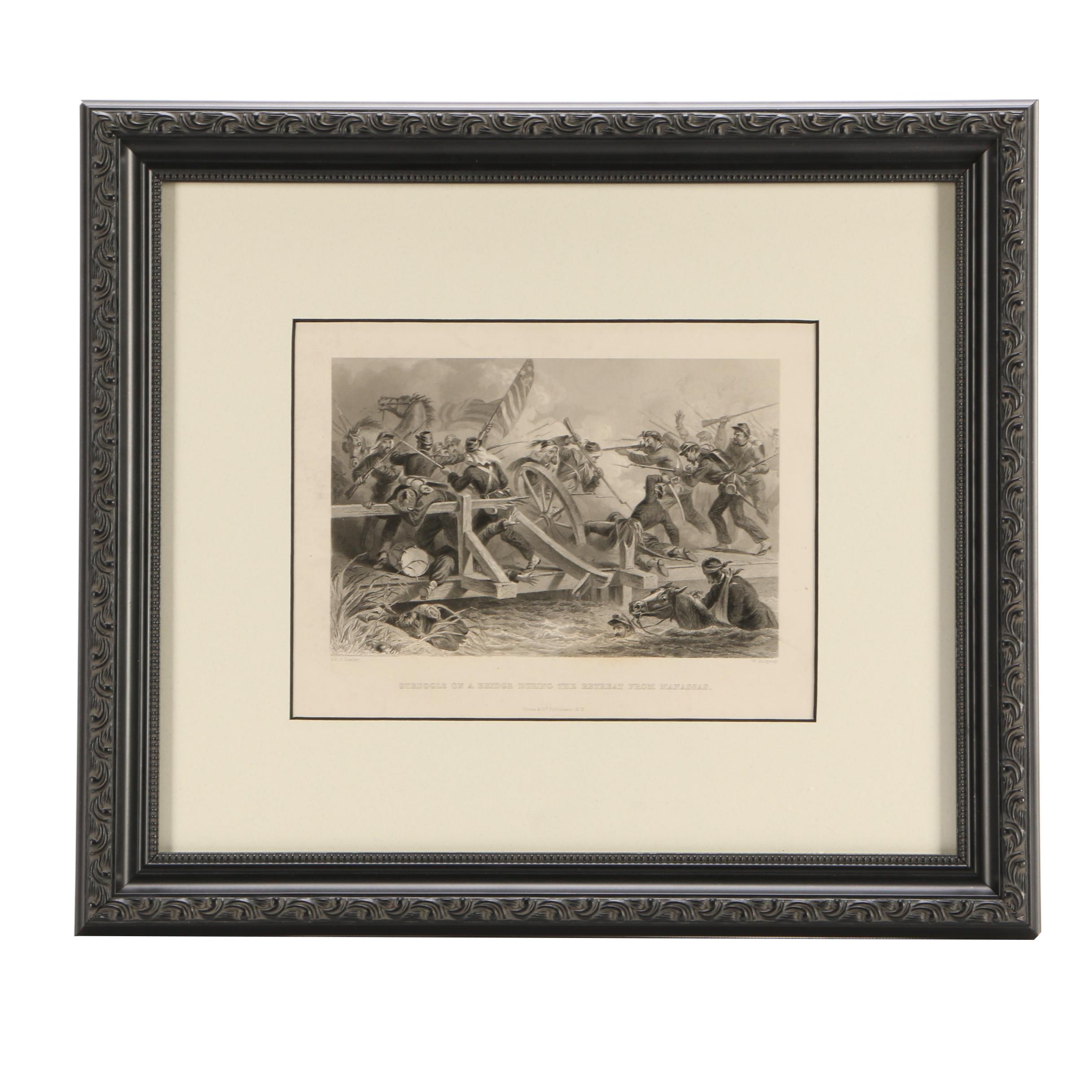 W. Ridgway Engraving after Felix Darley Illustration of Battle Scene
