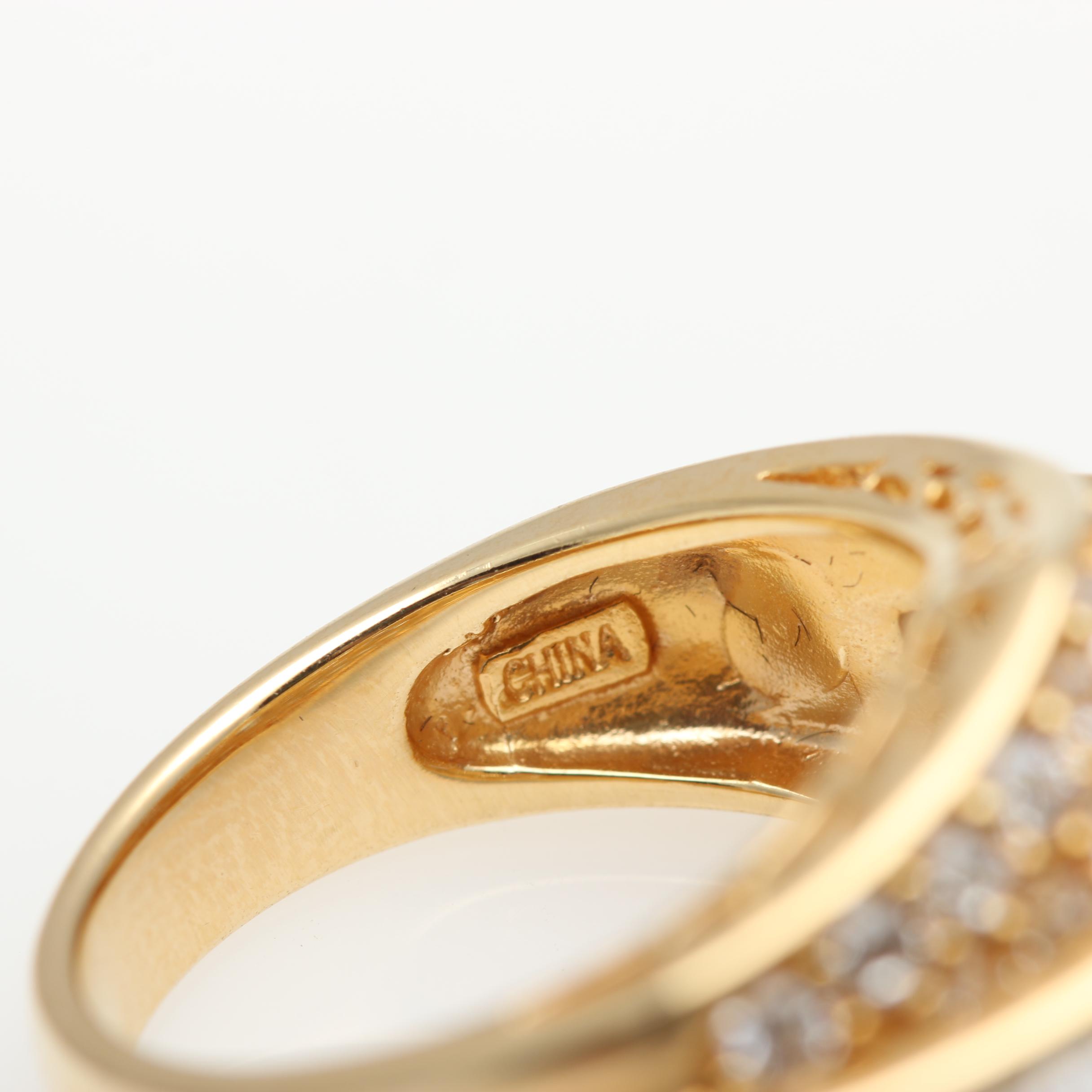 Gold Wash Sterling Silver Cubic Zirconia Jewelry