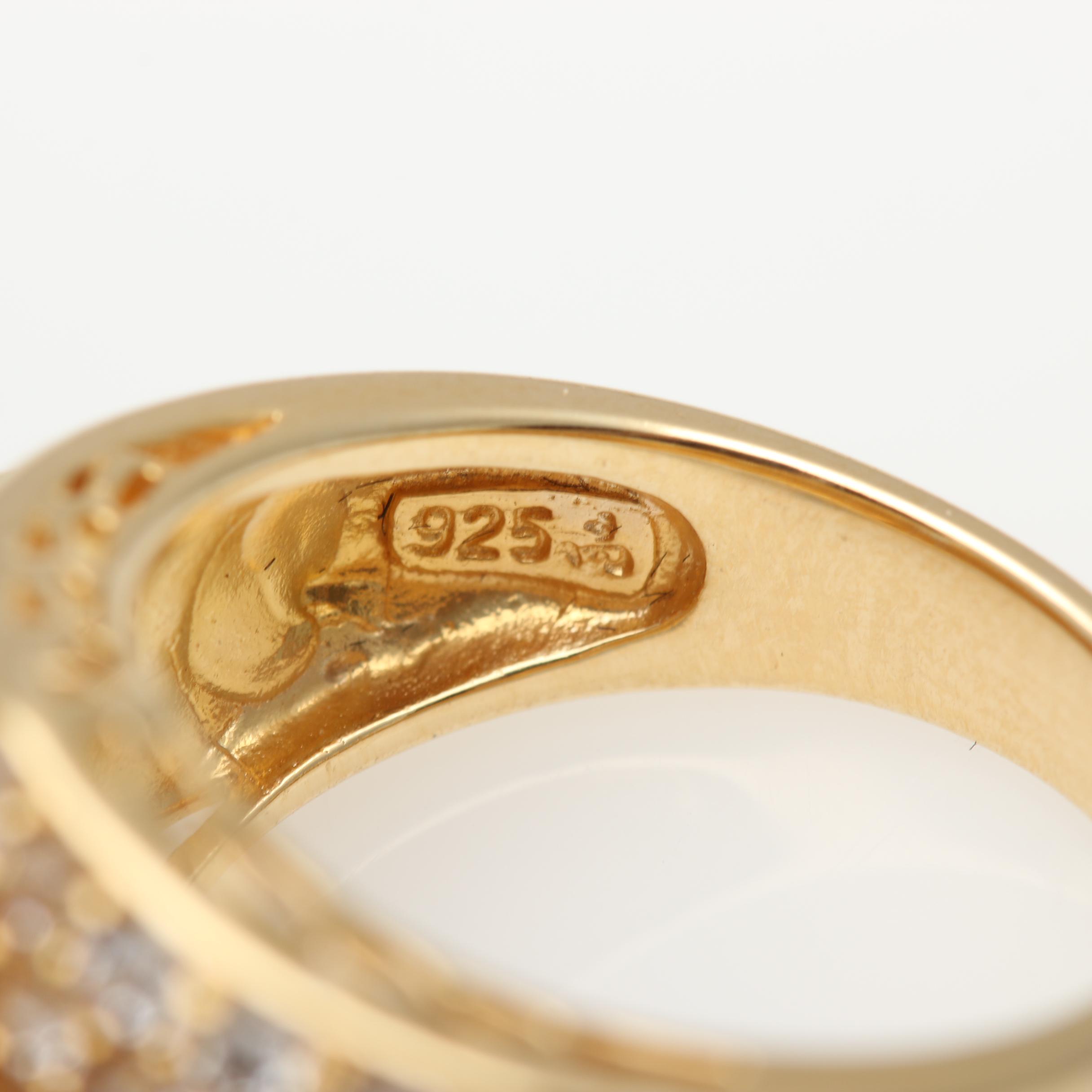 Gold Wash Sterling Silver Cubic Zirconia Jewelry