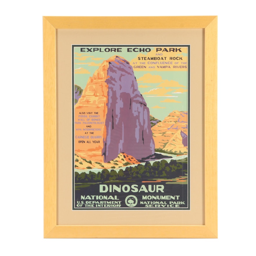 Reproduction Print after WPA Travel Poster for Dinosaur National Monument