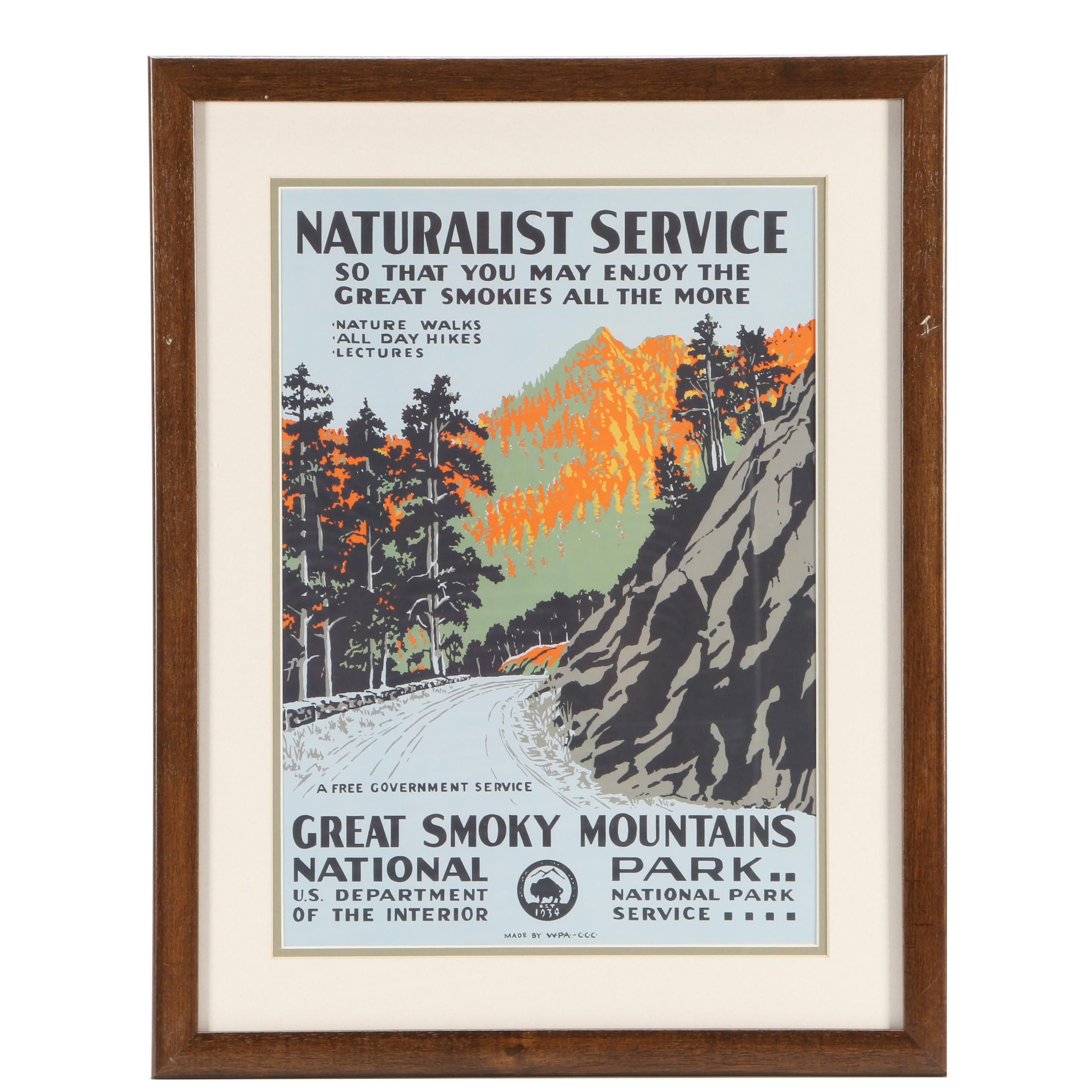 Reproduction Print after WPA Poster for Great Smokey Mountains National Park